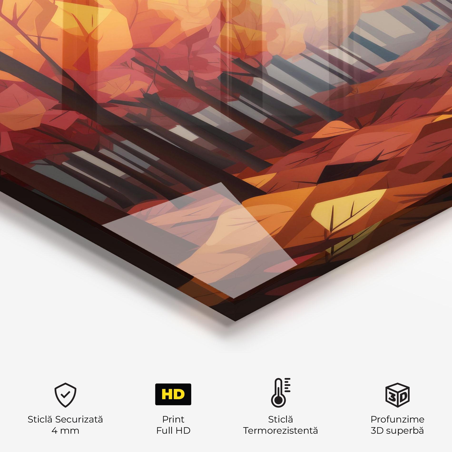 Panou Sticla Bucatarie Autumn Forest View mockup 2