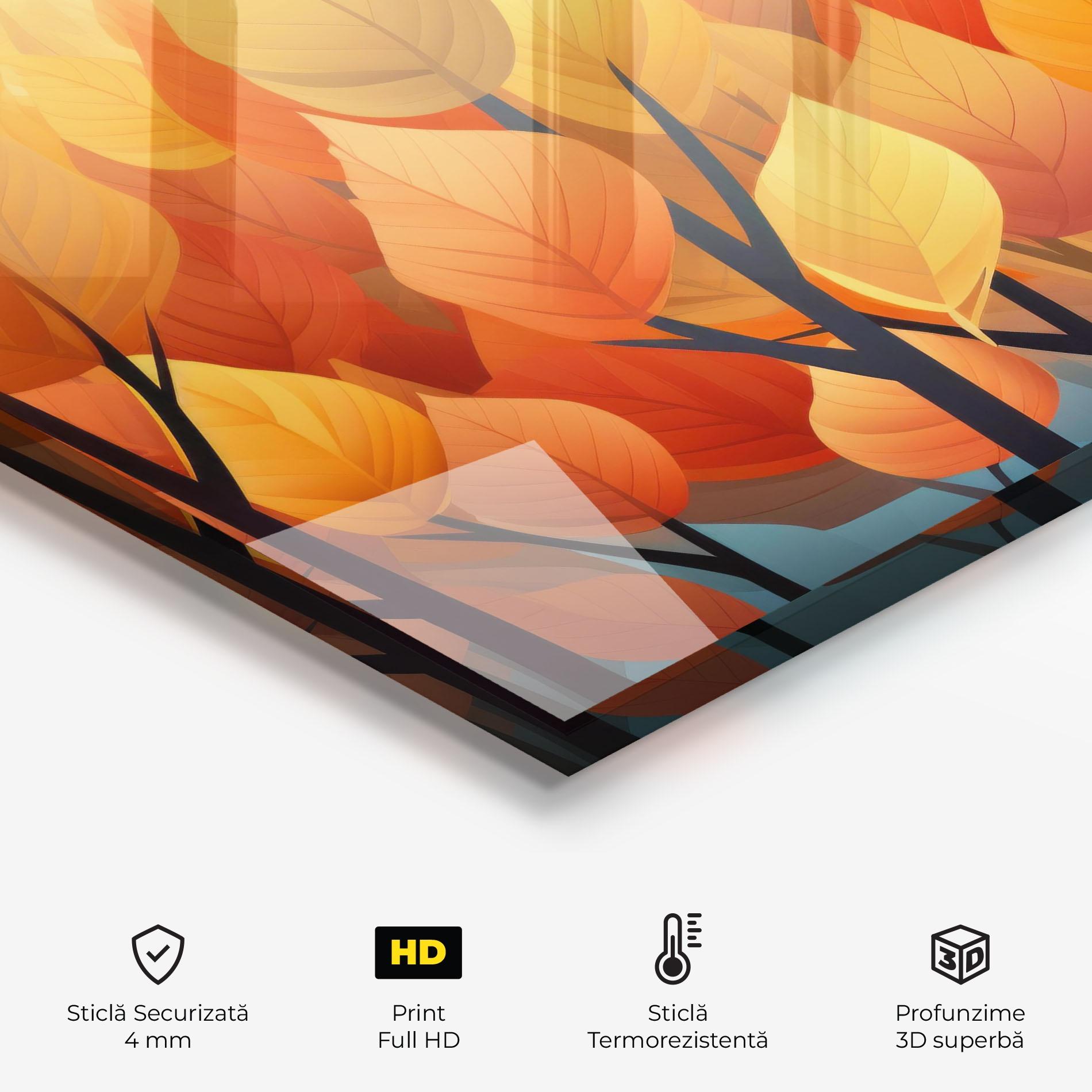 Panou Sticla Bucatarie Autumn Leaves mockup 2