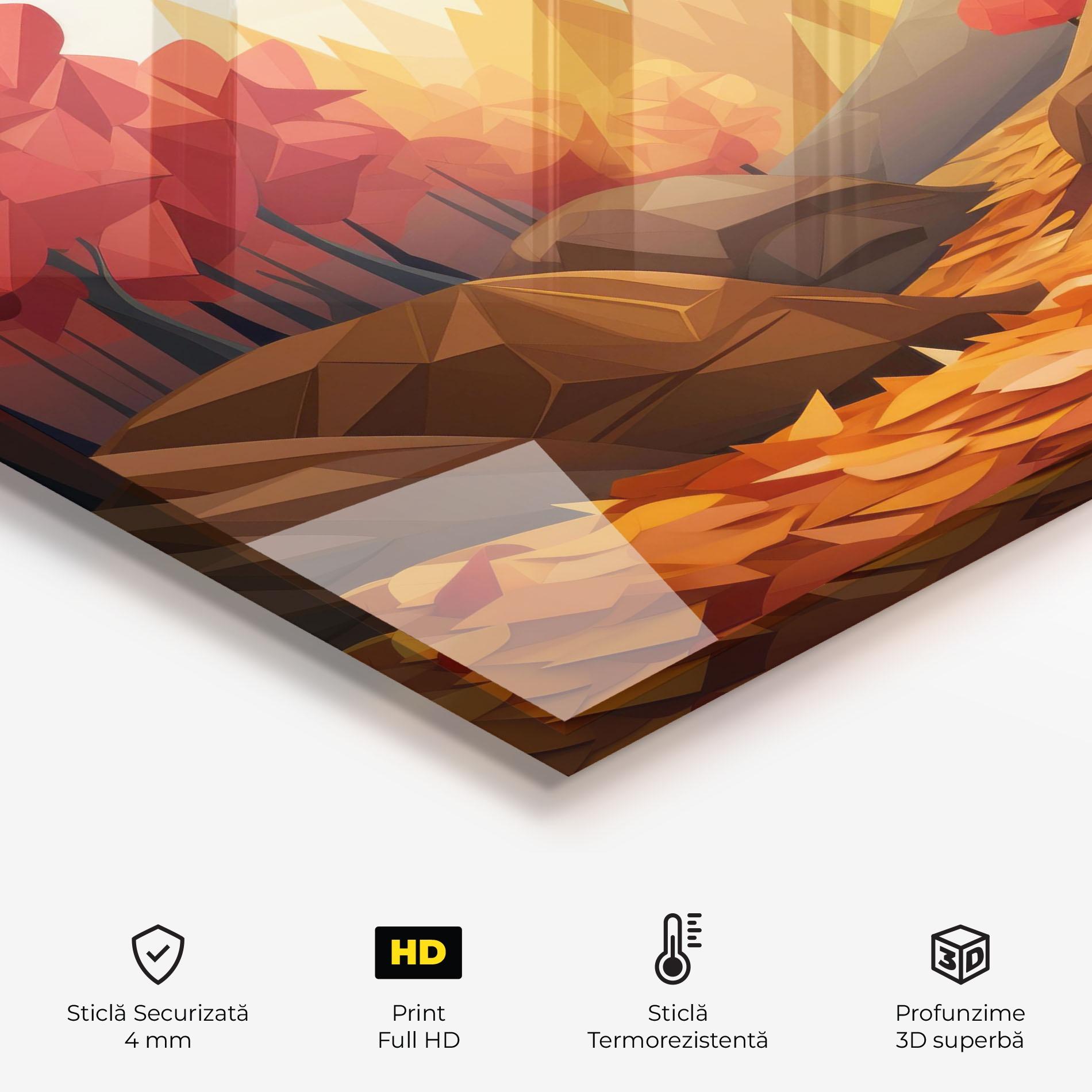 Panou Sticla Bucatarie Autumn Orange Forest mockup 2