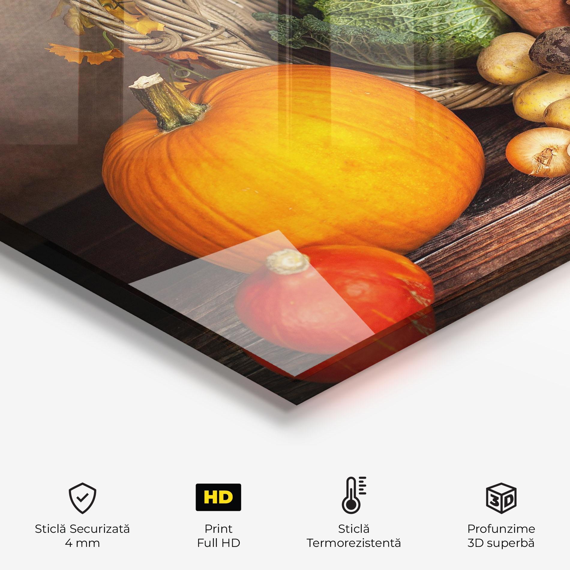 Panou Sticla Bucatarie Autumn Vegetables mockup 2