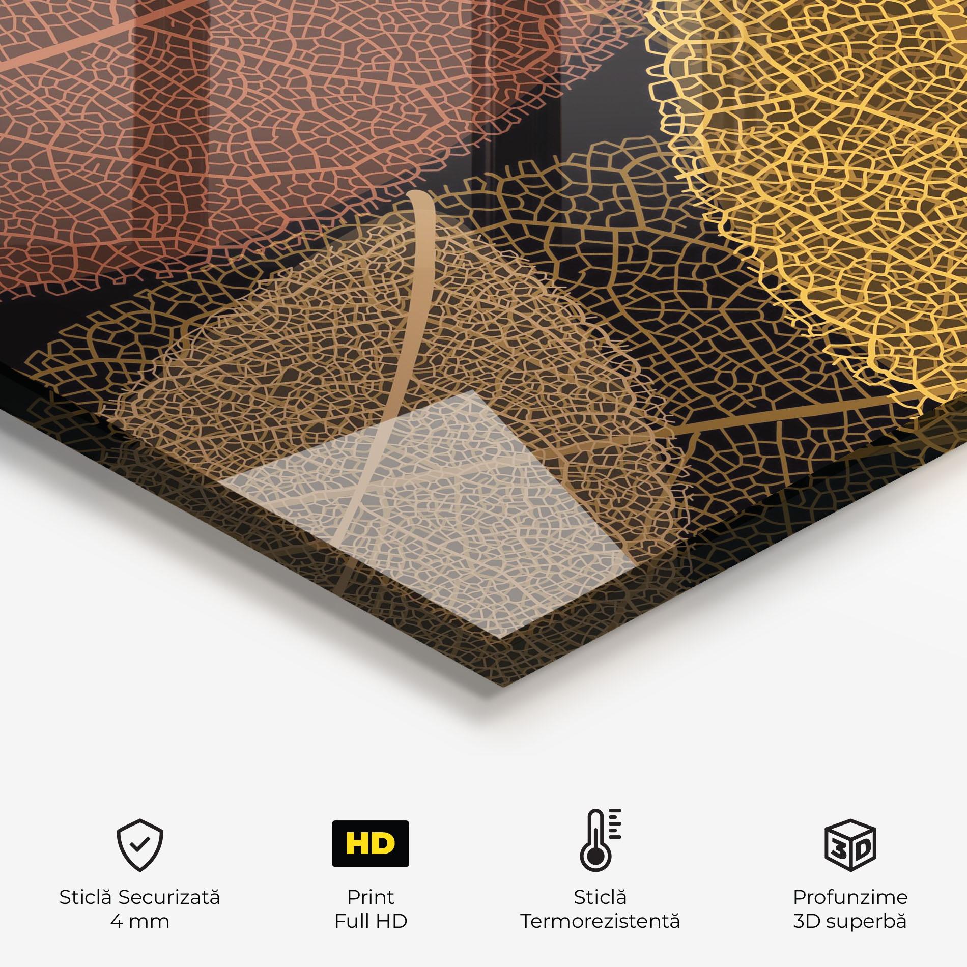 Panou Sticla Bucatarie Leaves Pattern mockup 2