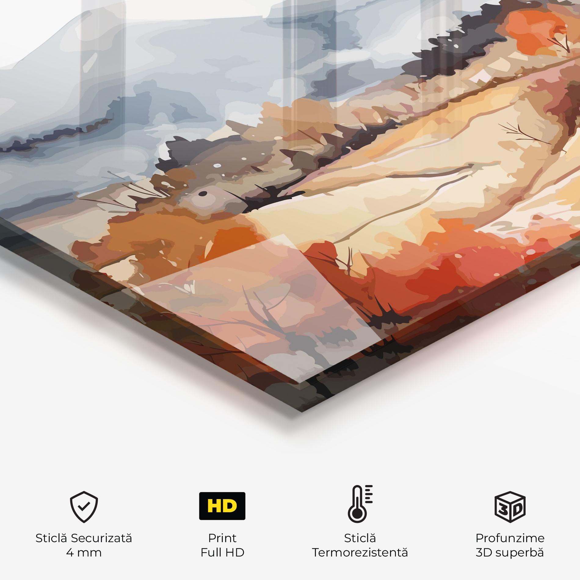 Panou Sticla Bucatarie Orange Grey Autumn mockup 2