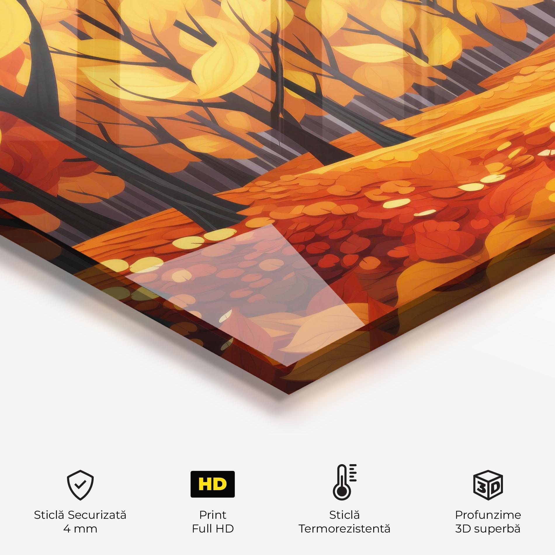 Panou Sticla Bucatarie Orange Trees Forest mockup 2