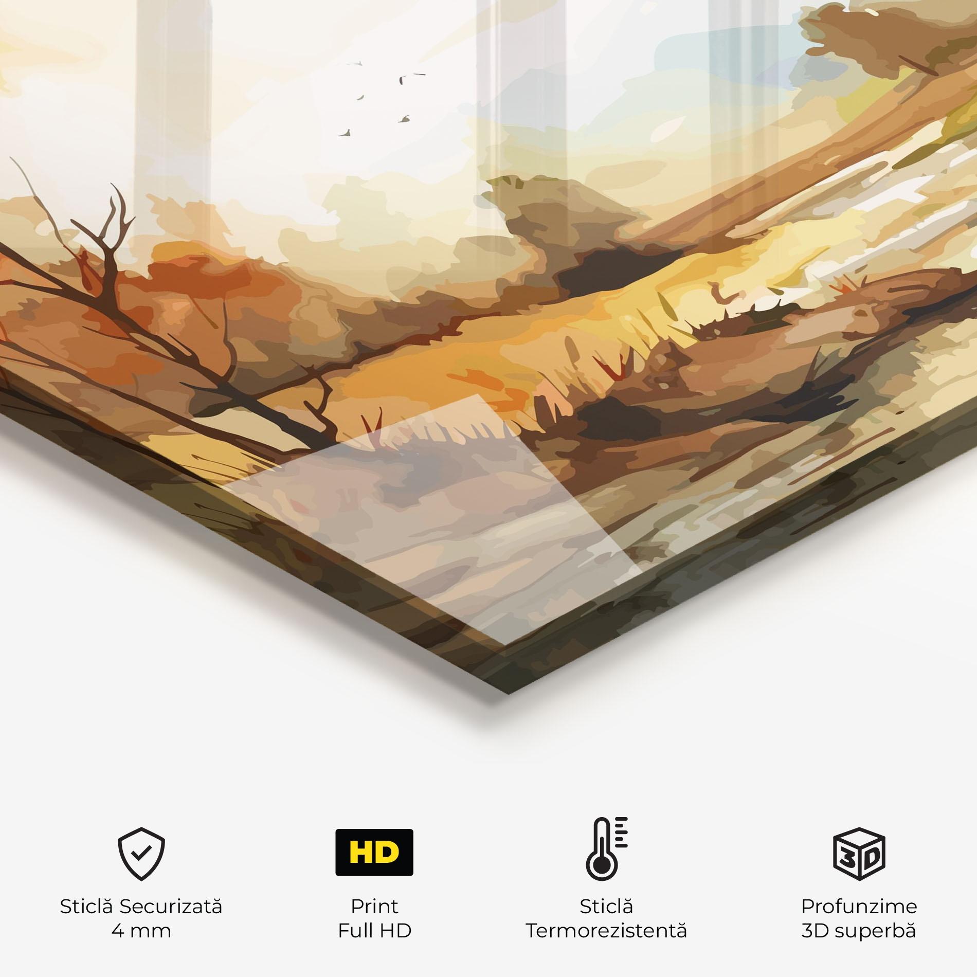 Panou Sticla Bucatarie Orange Yellow Autumn mockup 2