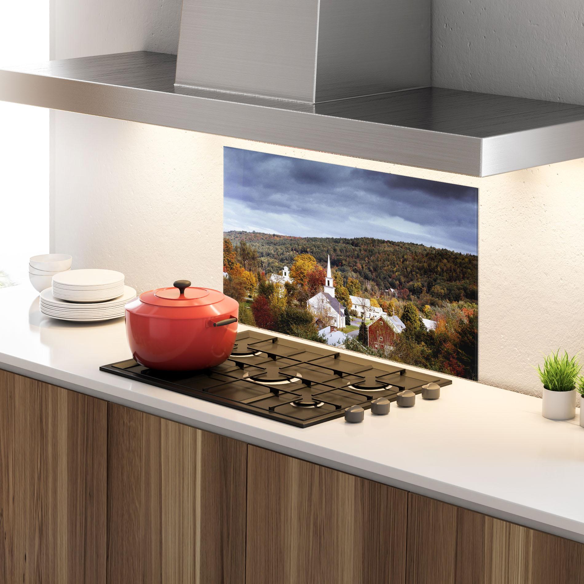 Panou Sticla Bucatarie Autumn Trees mockup 4