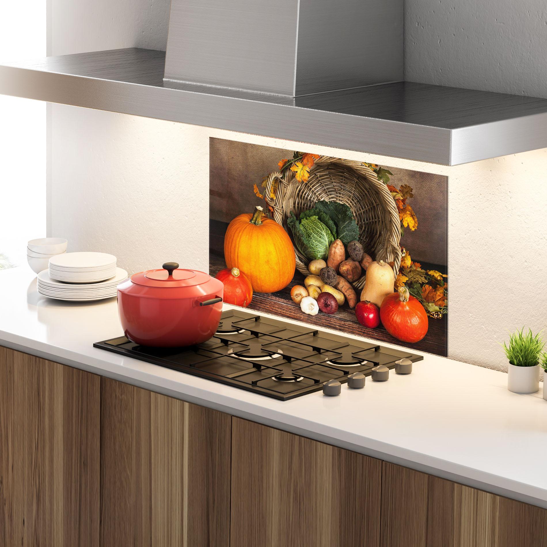 Panou Sticla Bucatarie Autumn Vegetables mockup 4