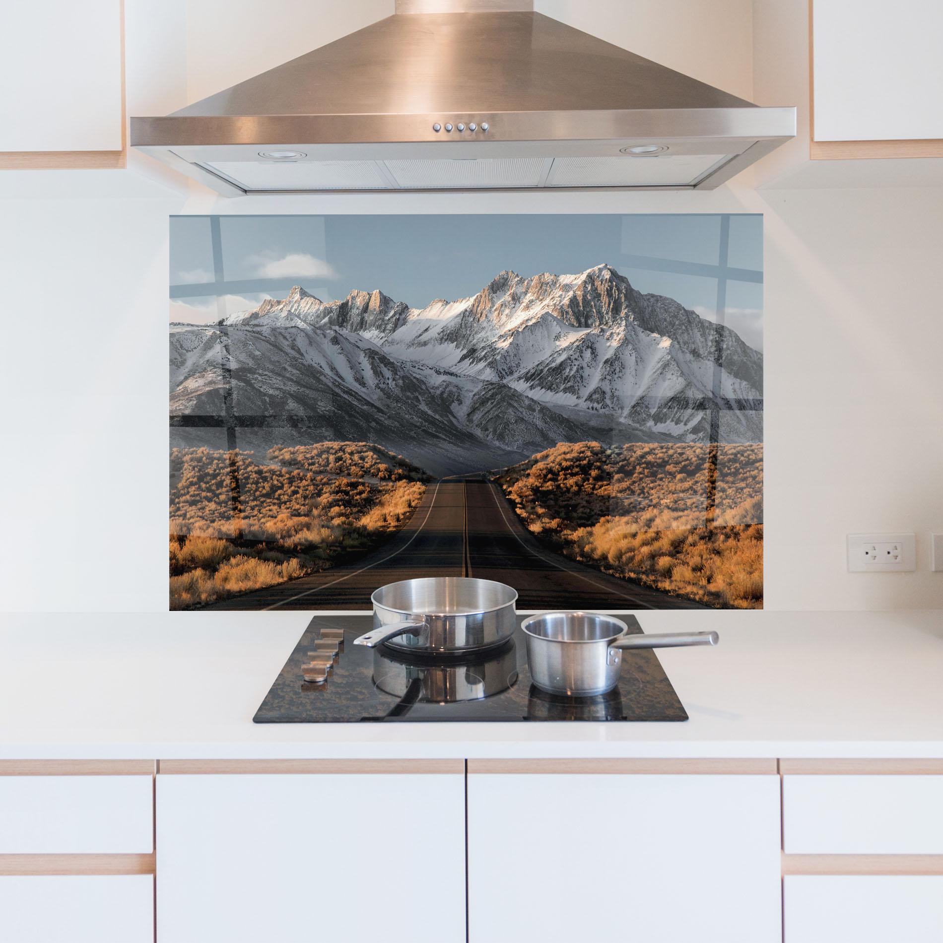 Panou Sticla Bucatarie Autumn Mountain View mockup 5