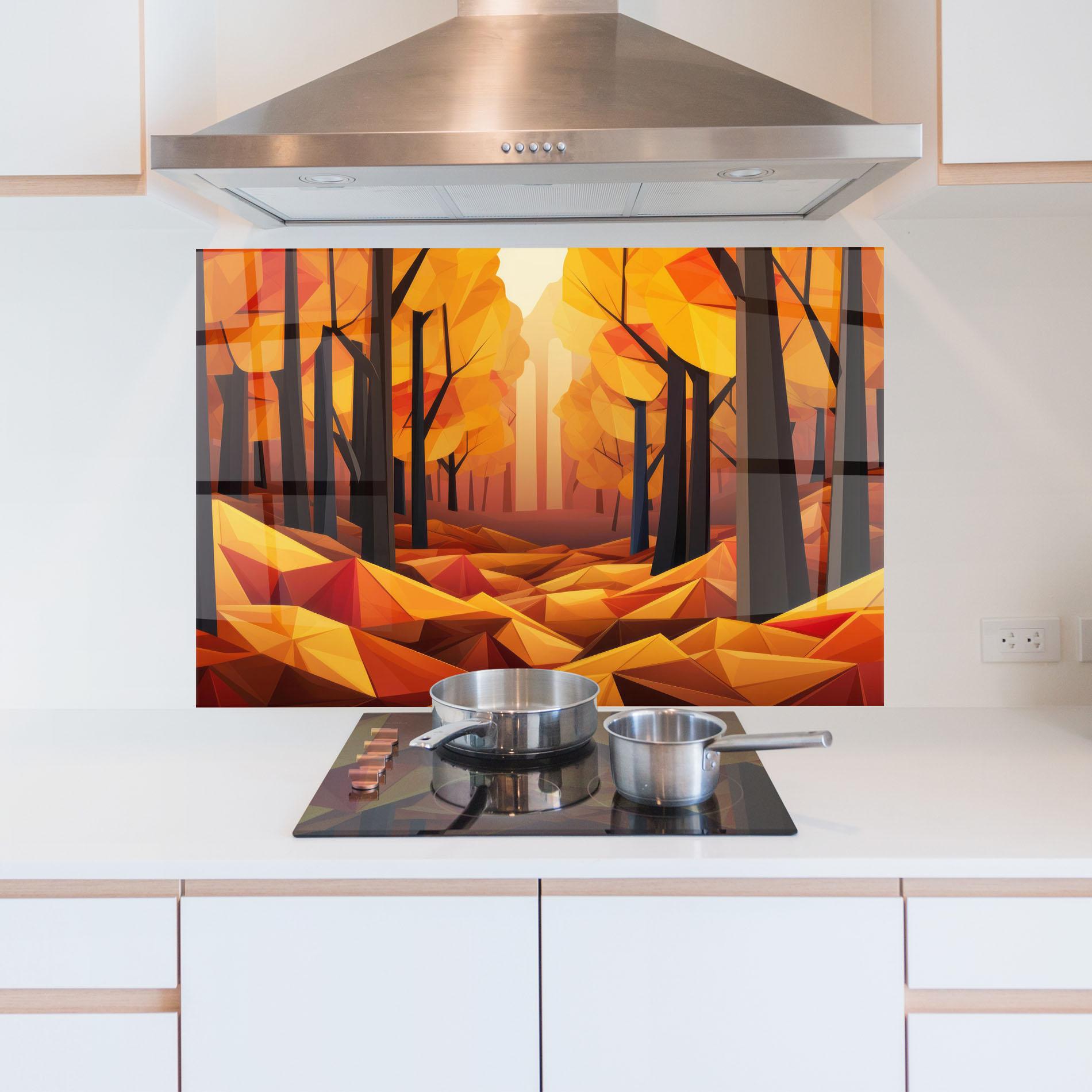 Panou Sticla Bucatarie Autumn Shapes mockup 5