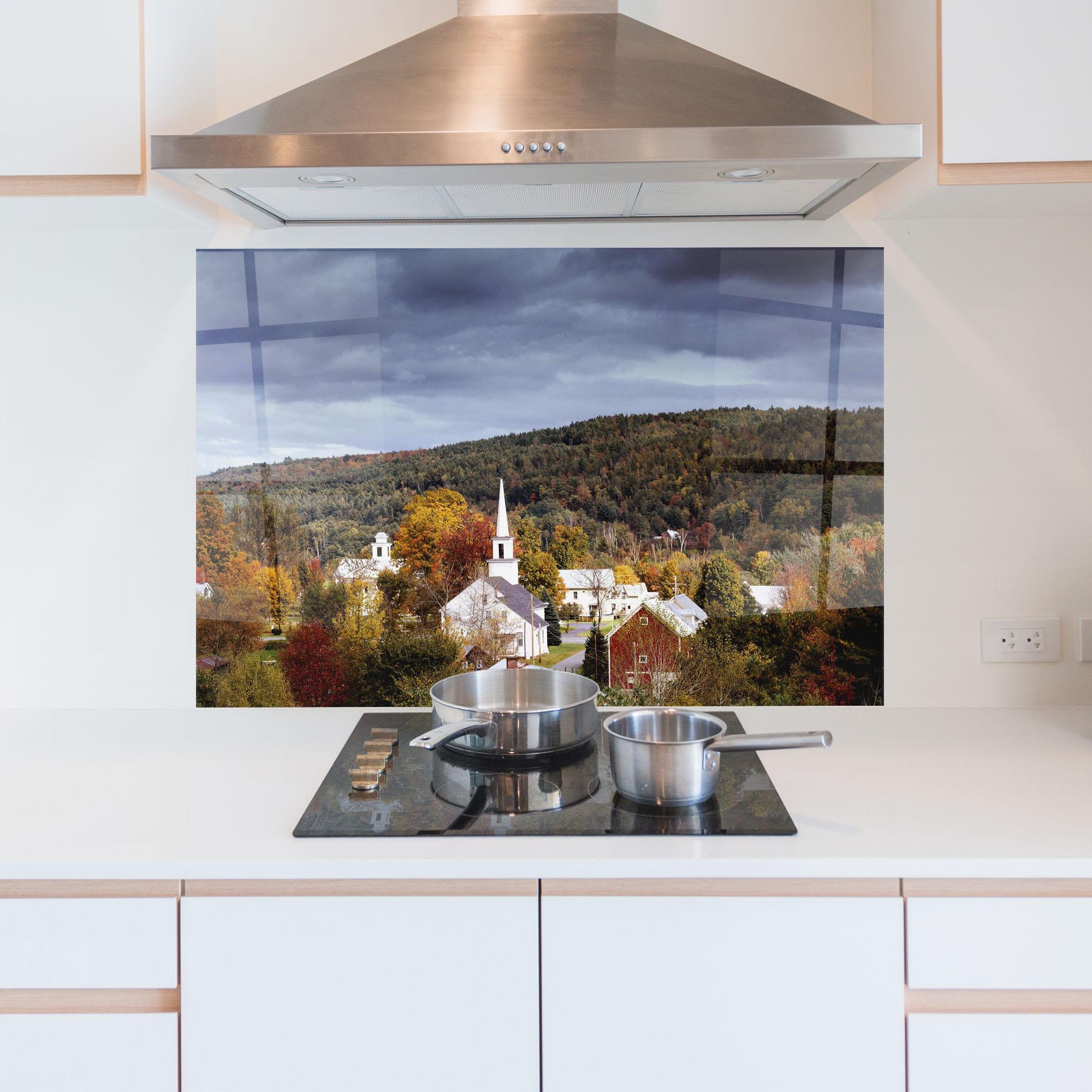 Panou Sticla Bucatarie Autumn Trees mockup 5