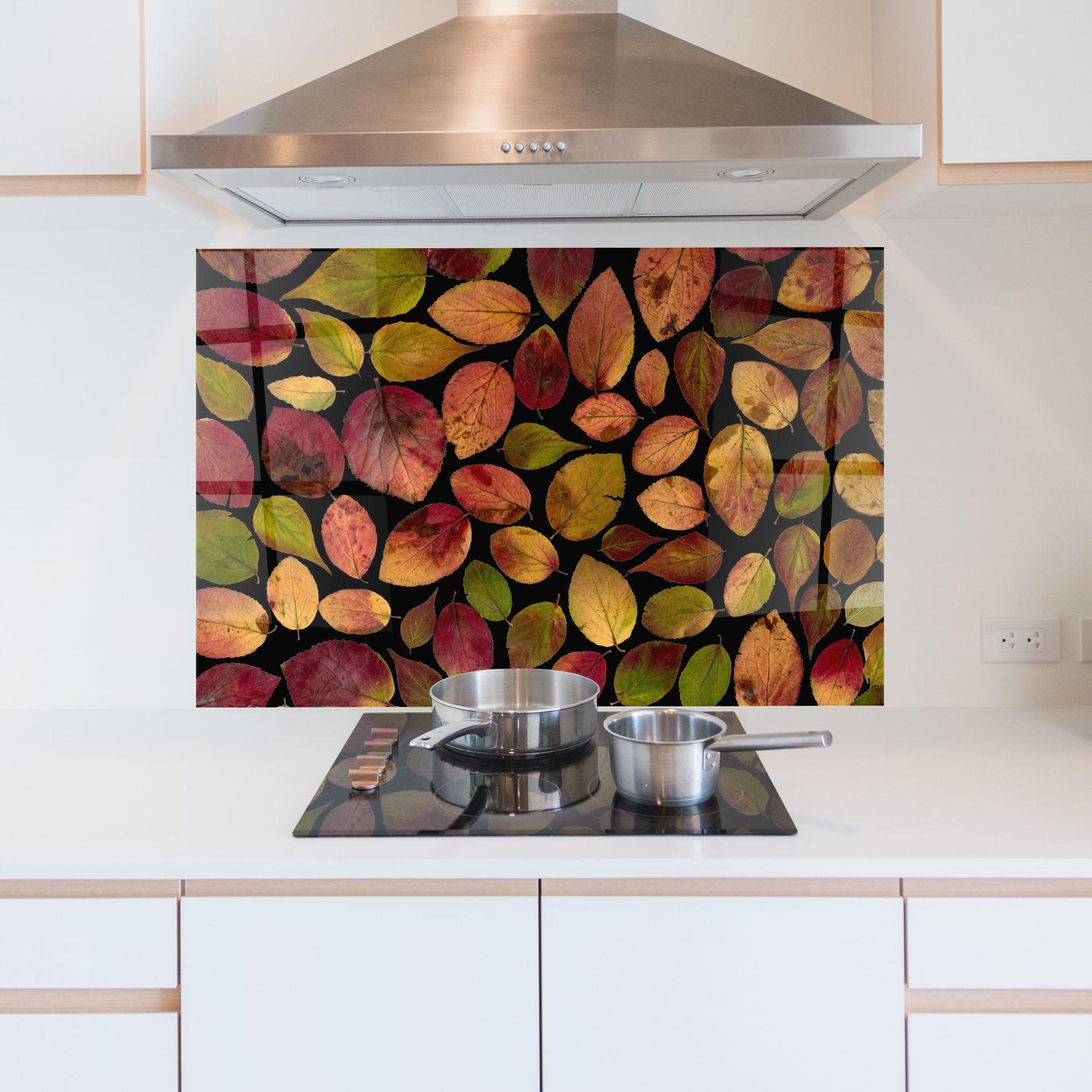 Panou Sticla Bucatarie Carpet Of Leaves mockup 5