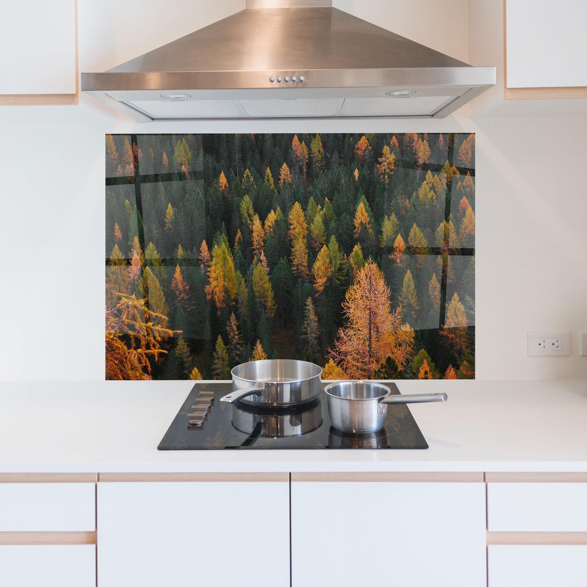 Panou Sticla Bucatarie Orange Trees mockup 5