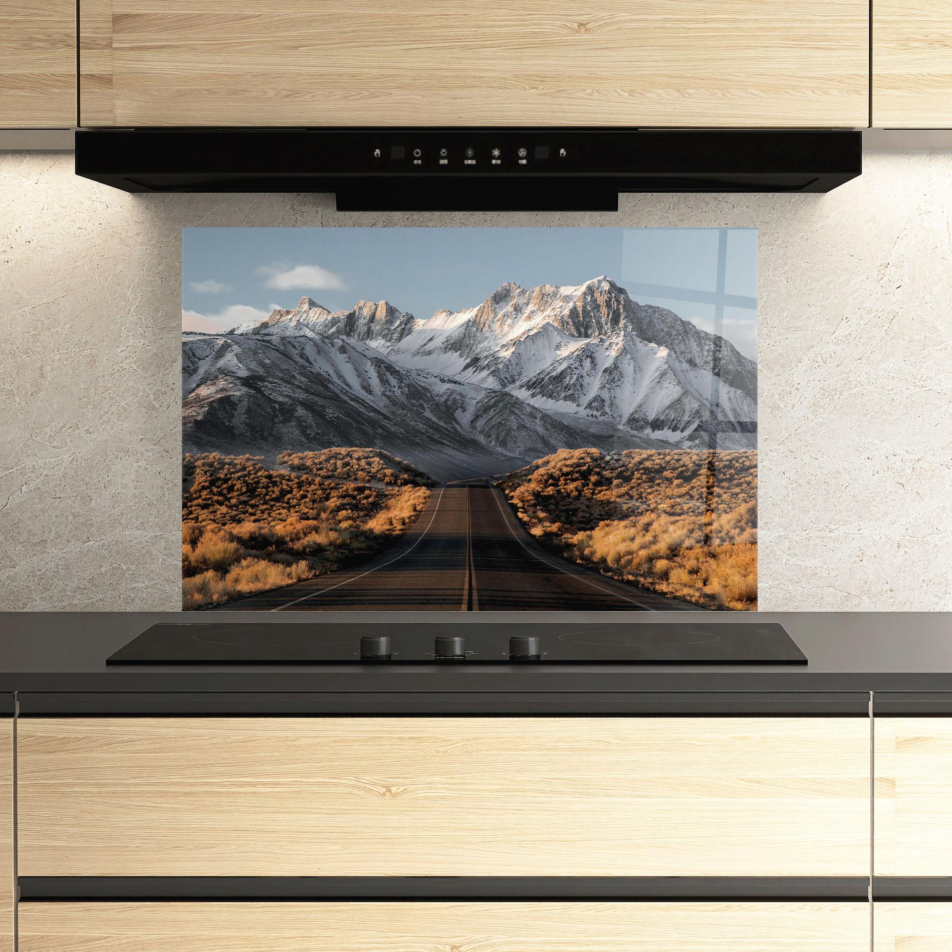 Panou Sticla Bucatarie Autumn Mountain View mockup 3