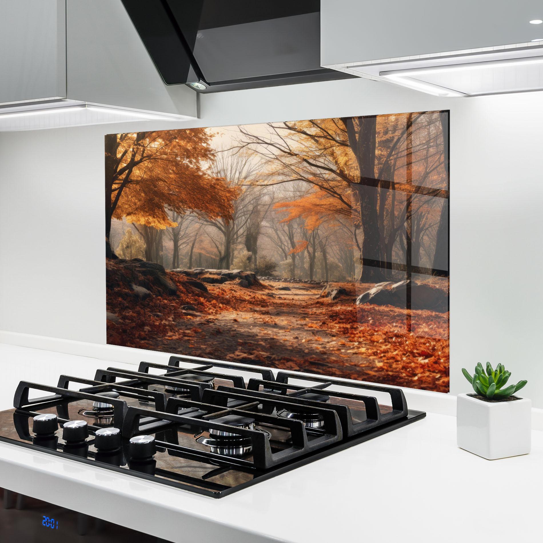 Panou Sticla Bucatarie Autumn Forest mockup 6