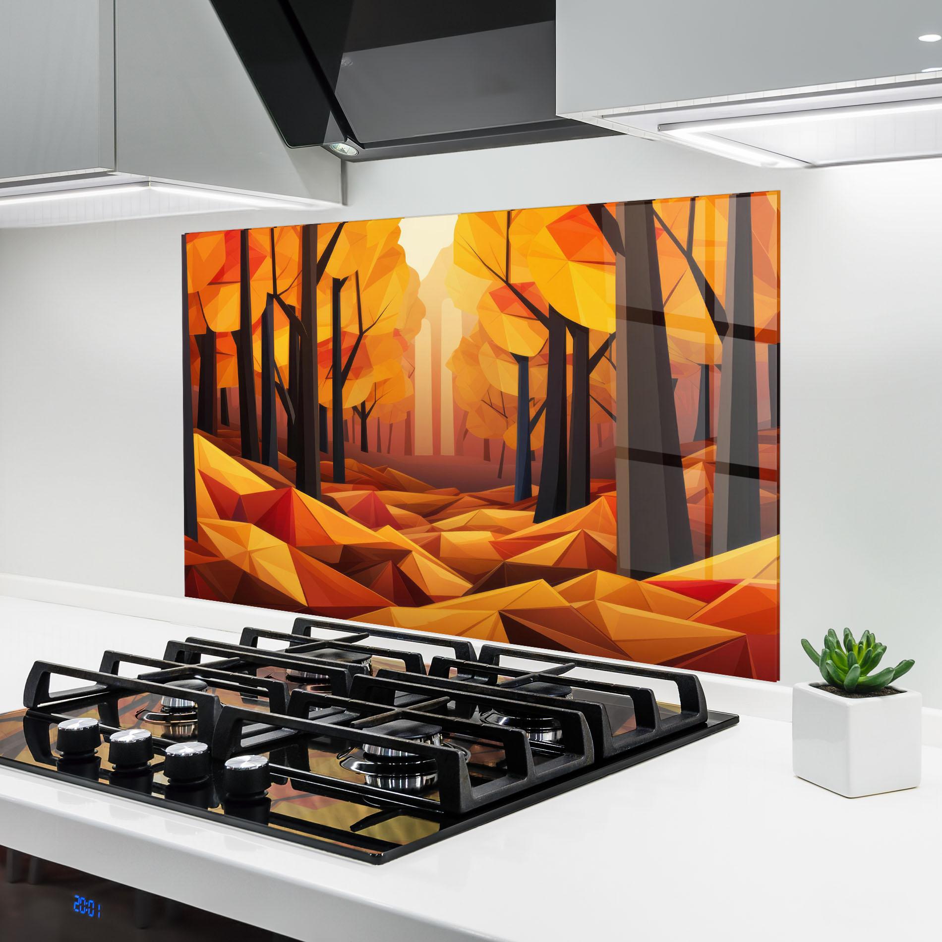 Panou Sticla Bucatarie Autumn Shapes mockup 6