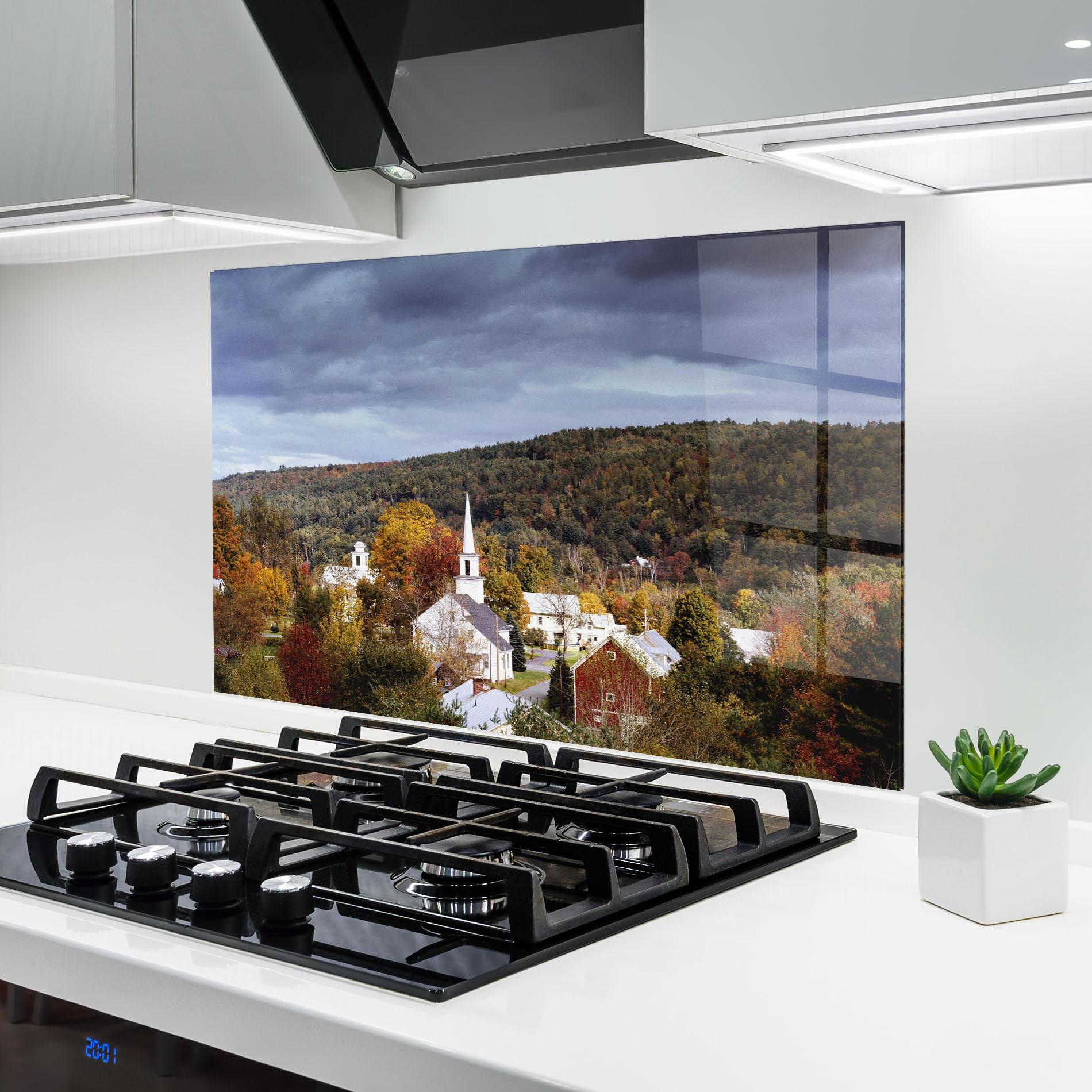 Panou Sticla Bucatarie Autumn Trees mockup 6