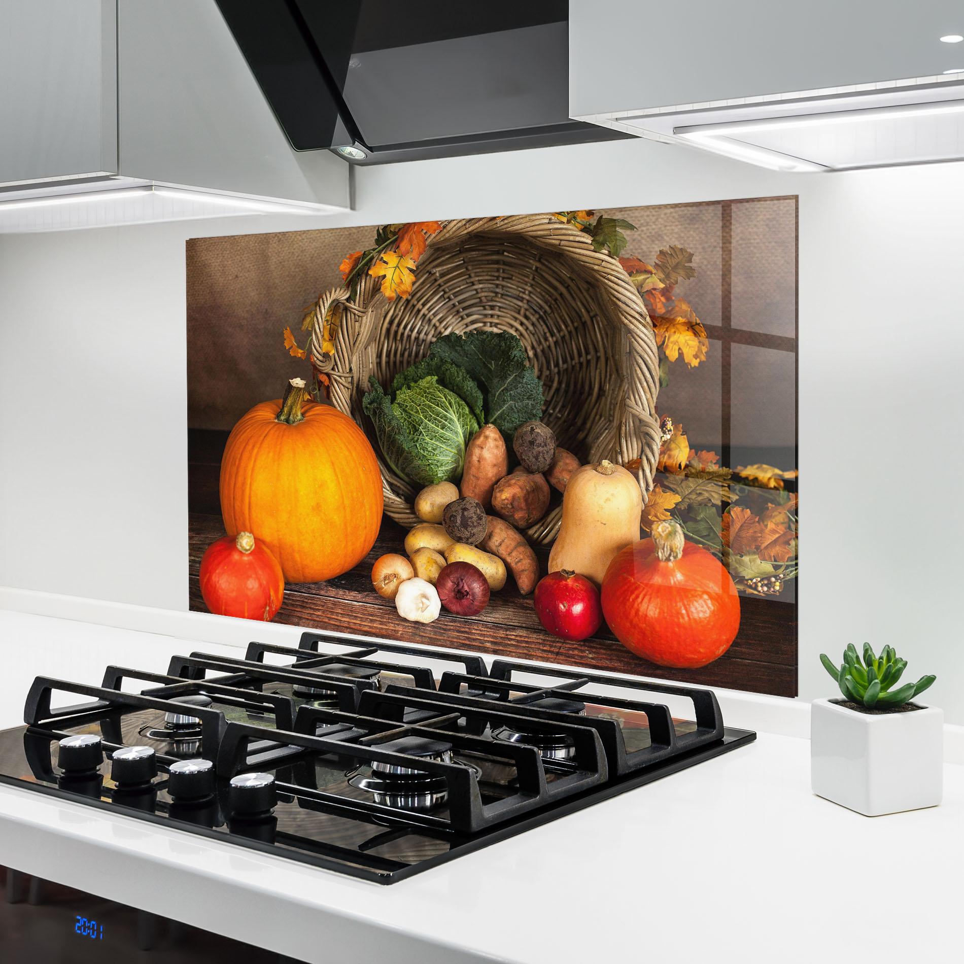 Panou Sticla Bucatarie Autumn Vegetables mockup 6