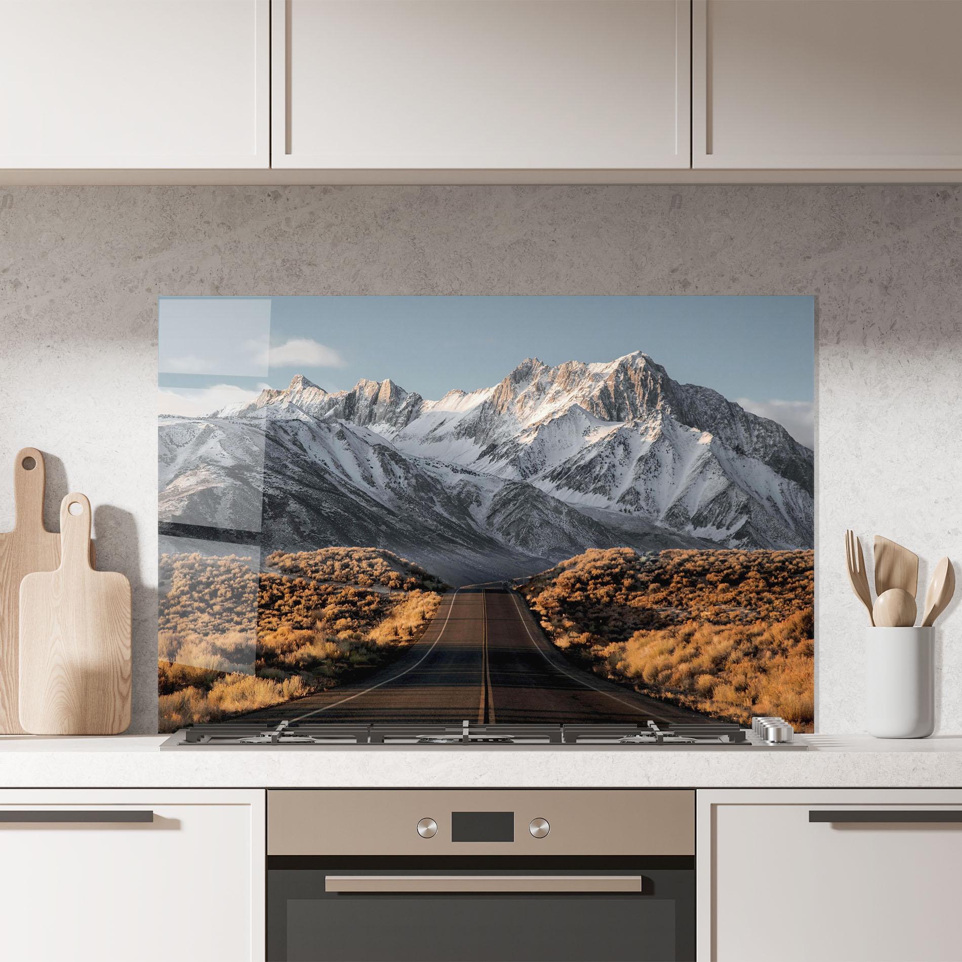 Panou Sticla Bucatarie Autumn Mountain View mockup 7