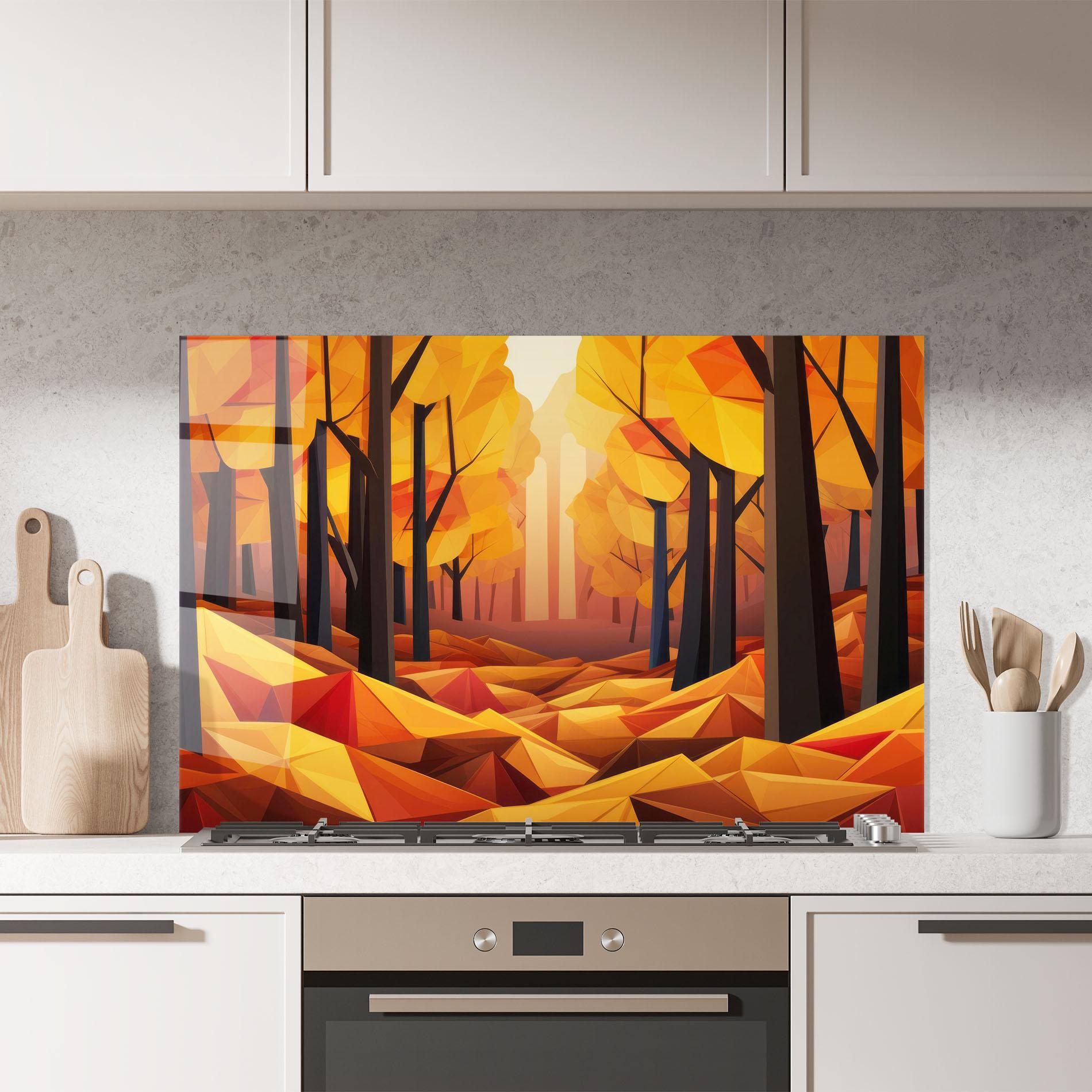 Panou Sticla Bucatarie Autumn Shapes mockup 7