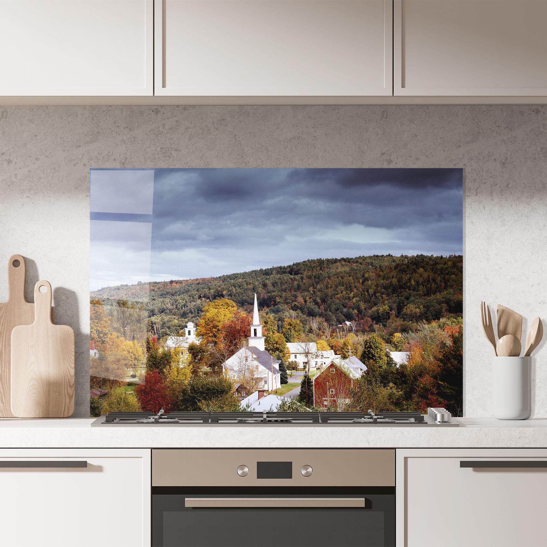 Panou Sticla Bucatarie Autumn Trees mockup 7