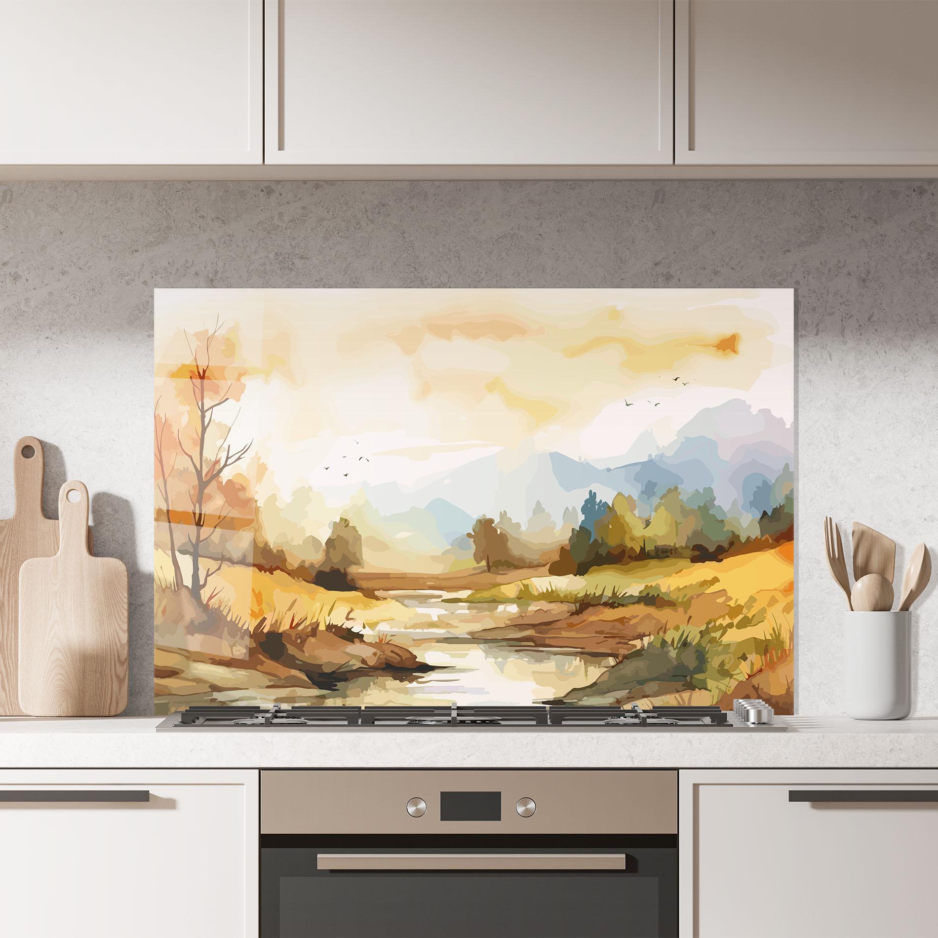 Panou Sticla Bucatarie Orange Yellow Autumn mockup 7