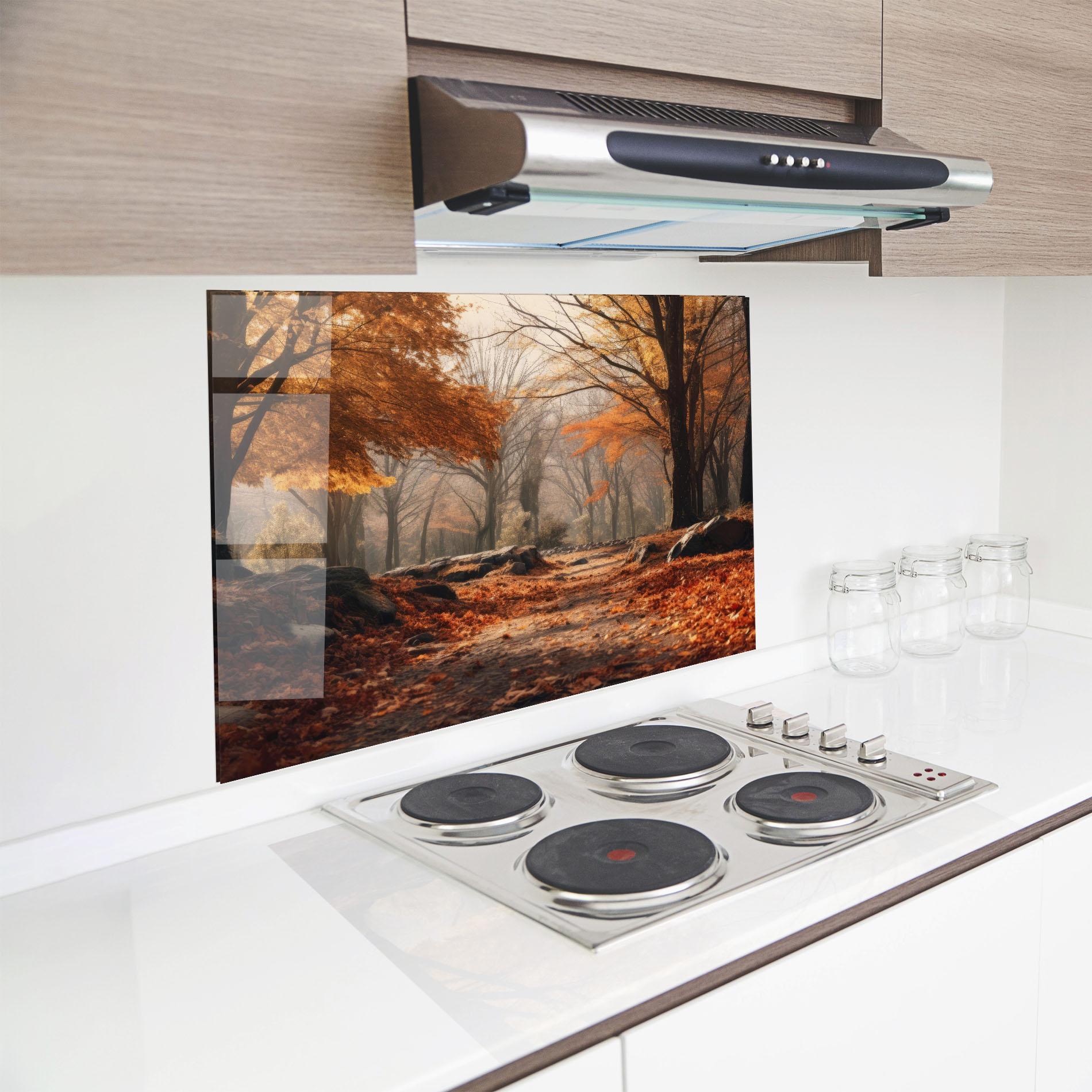 Panou Sticla Bucatarie Autumn Forest mockup 8