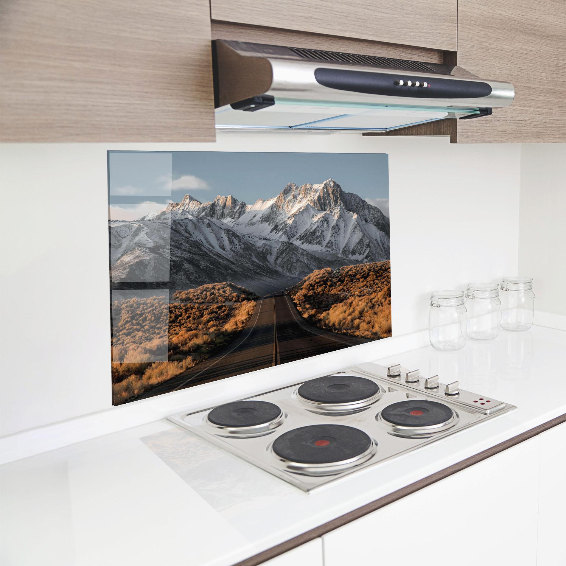 Panou Sticla Bucatarie Autumn Mountain View mockup 8