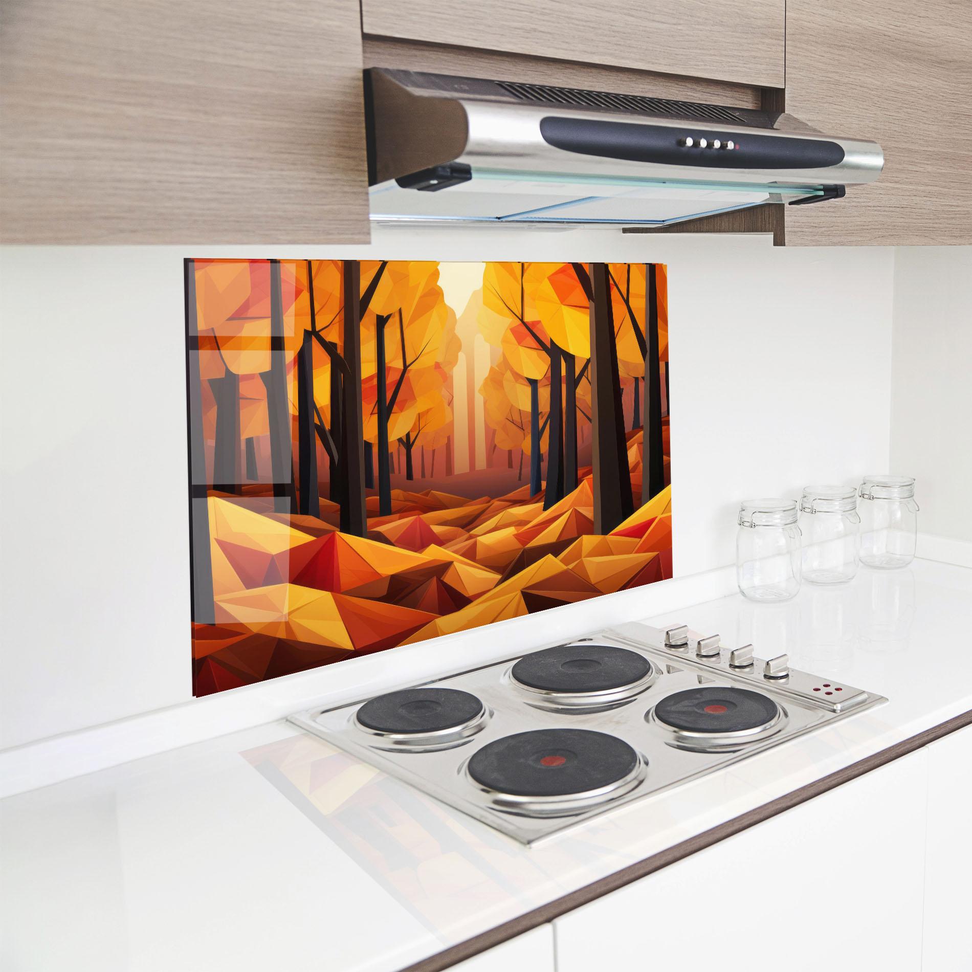 Panou Sticla Bucatarie Autumn Shapes mockup 8