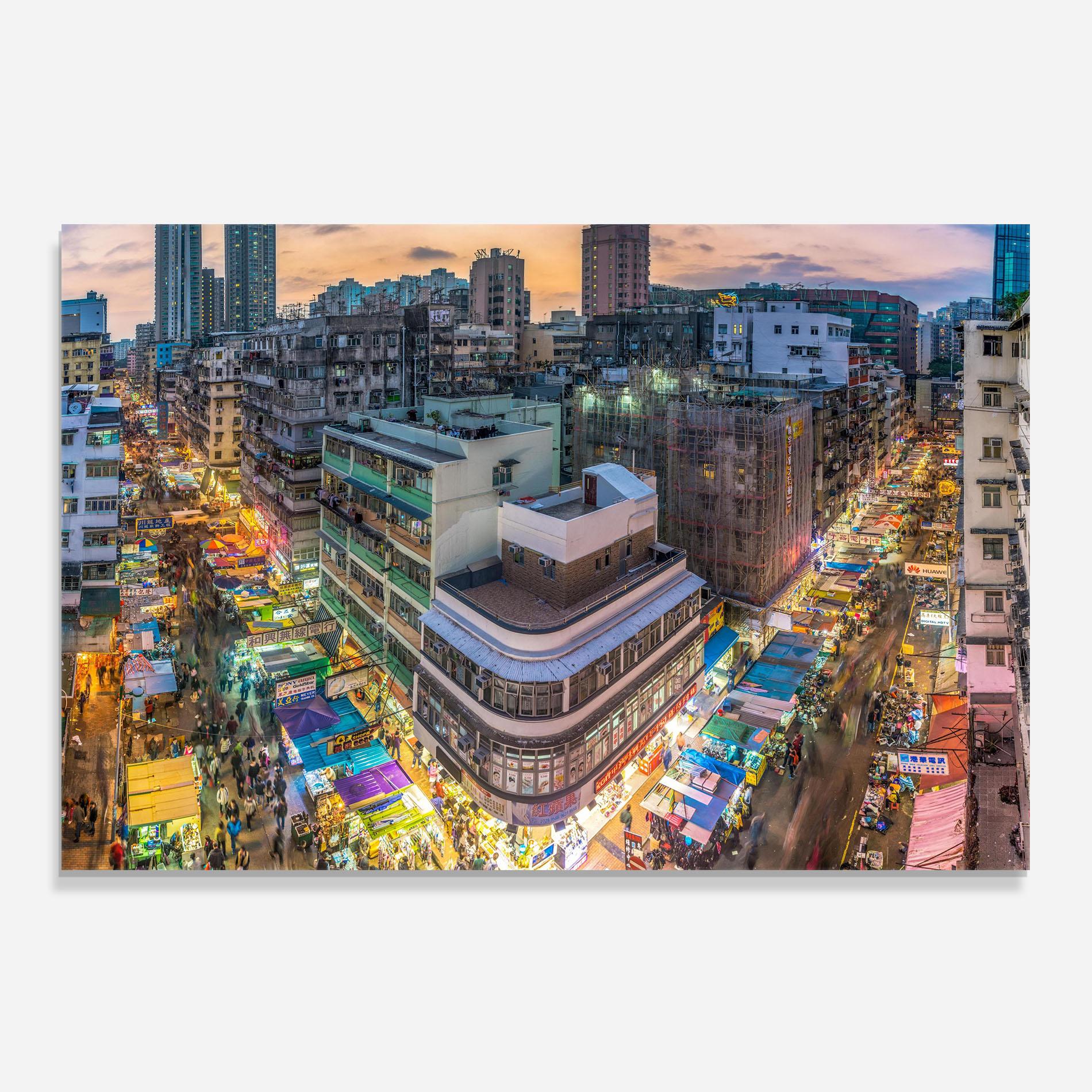 Panou Sticla Bucatarie Colorful Building mockup 0