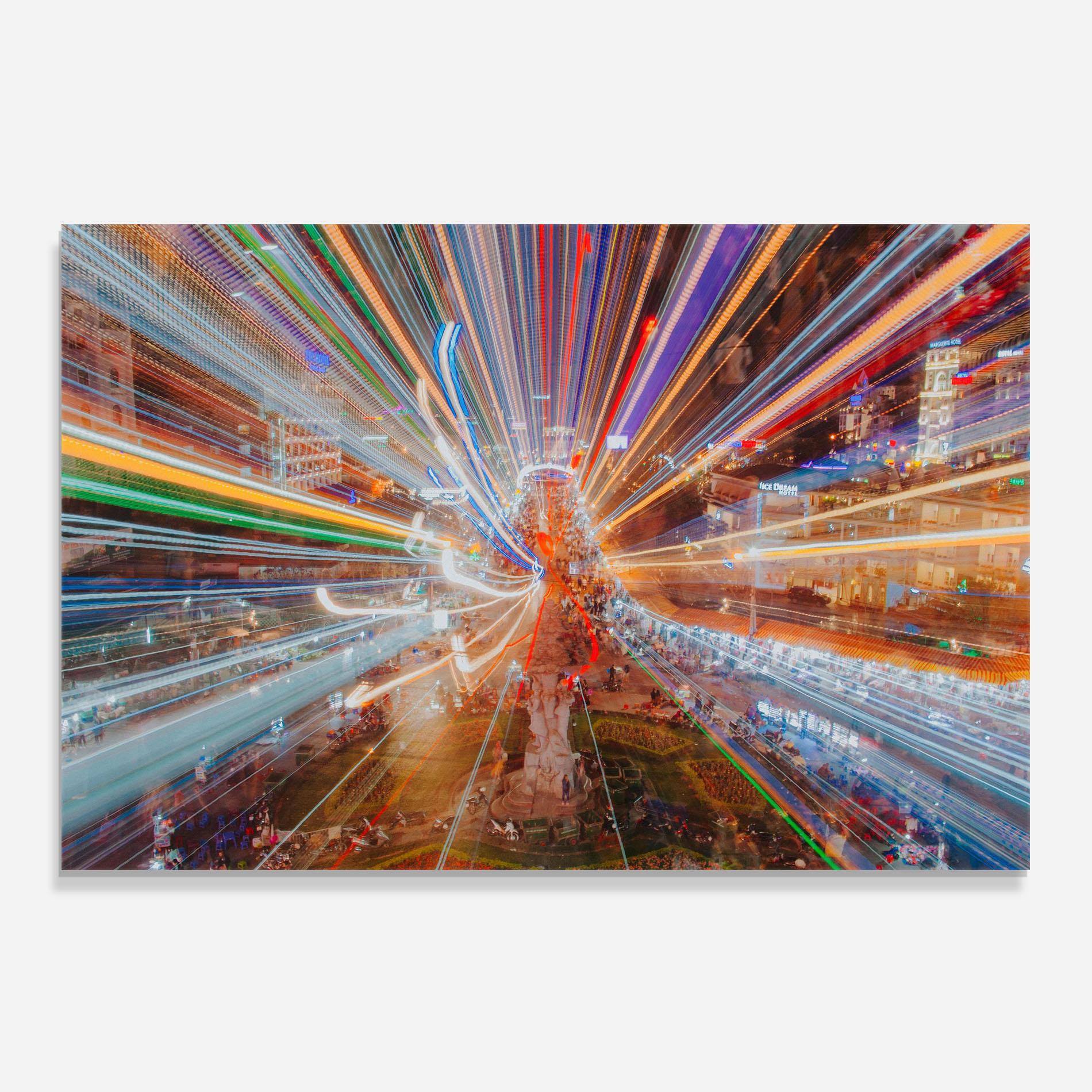 Panou Sticla Bucatarie Colorful Light City mockup 0