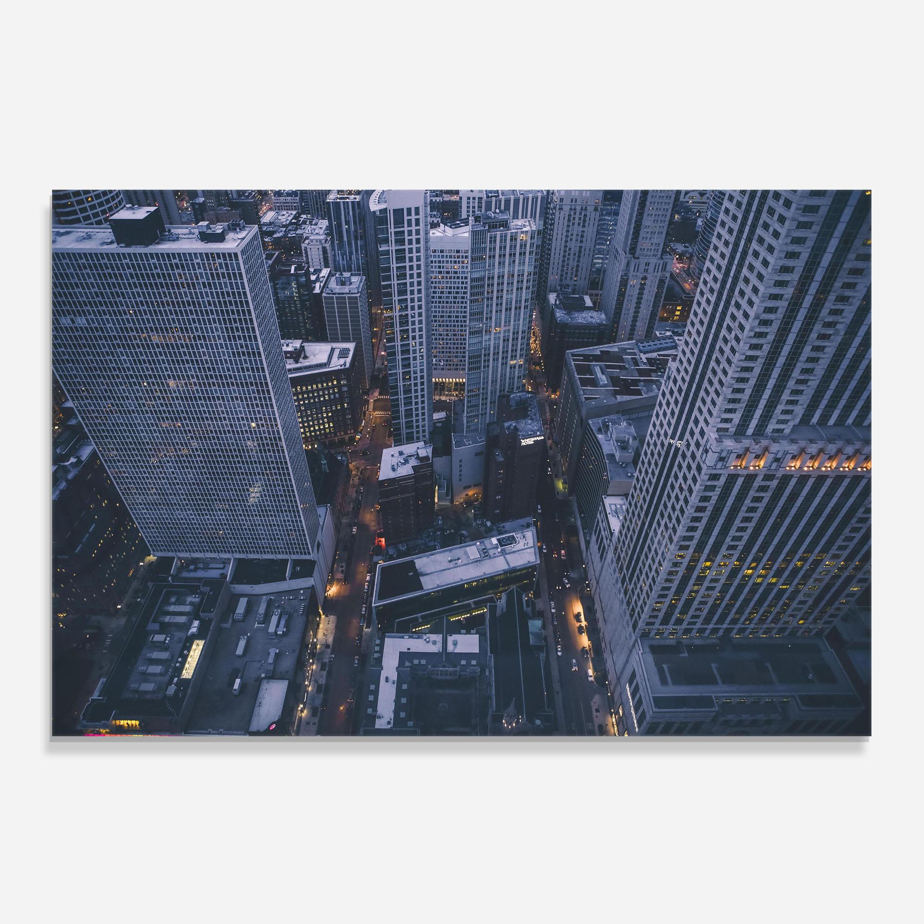 Panou Sticla Bucatarie Tall Buildings View mockup 0