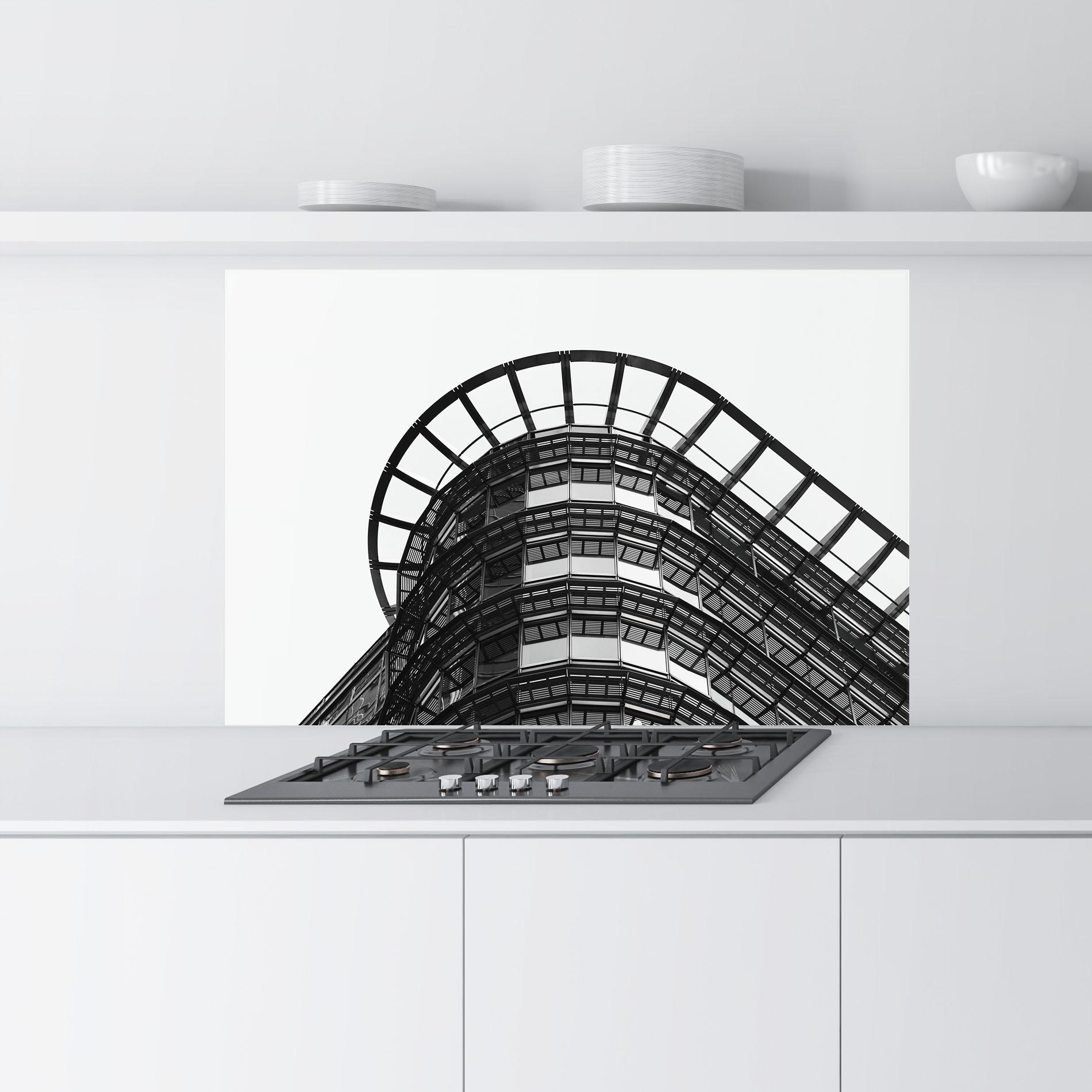 Panou Sticla Bucatarie Circle Grey Tower mockup 9