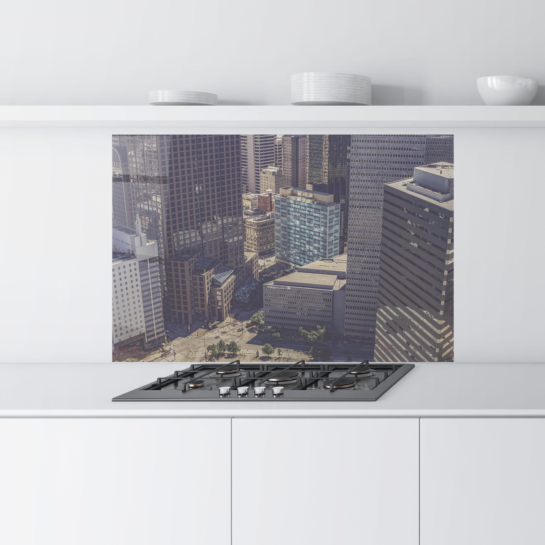 Panou Sticla Bucatarie Cream Light Building mockup 9