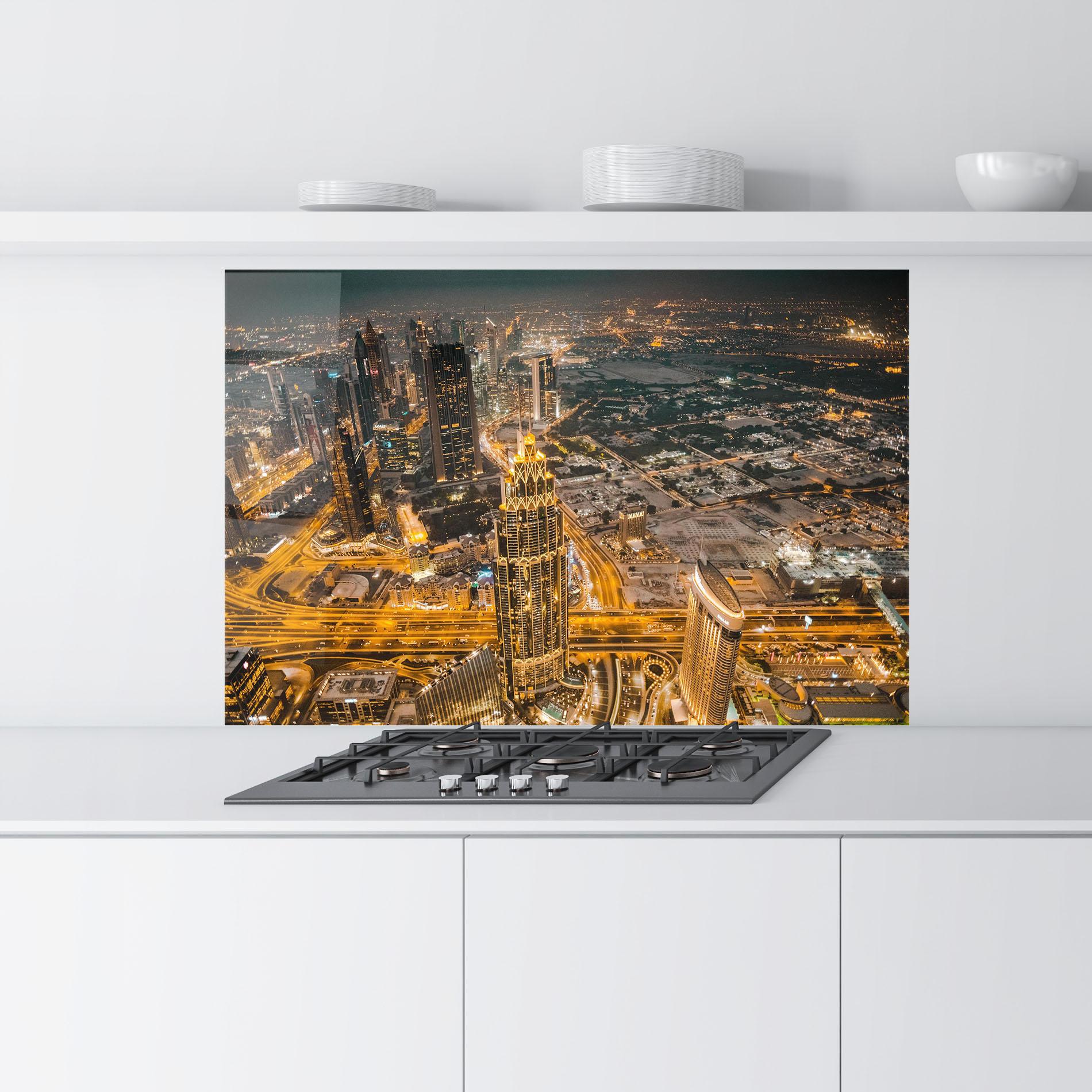 Panou Sticla Bucatarie Dubai Lights mockup 9