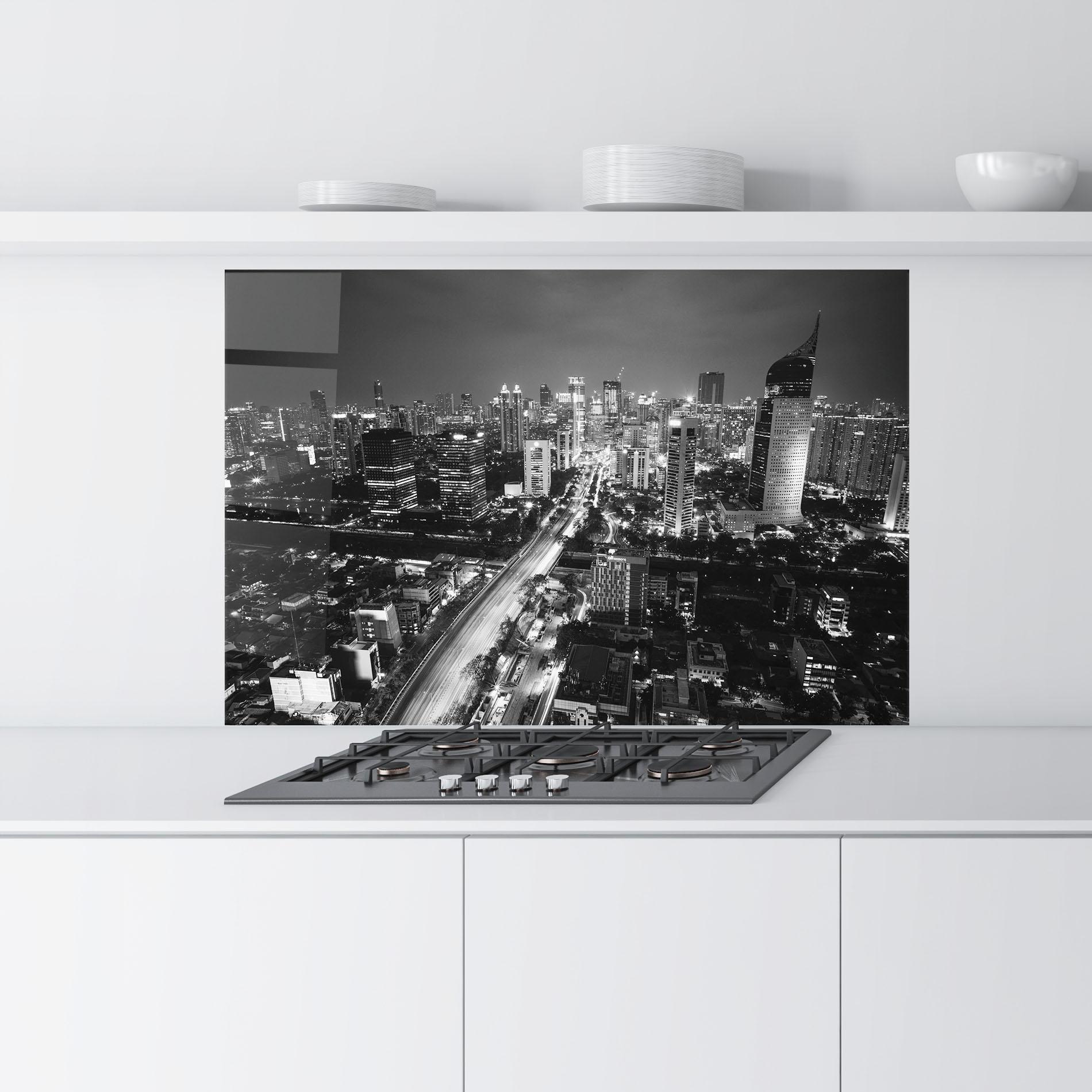 Panou Sticla Bucatarie Grey Lights City mockup 9