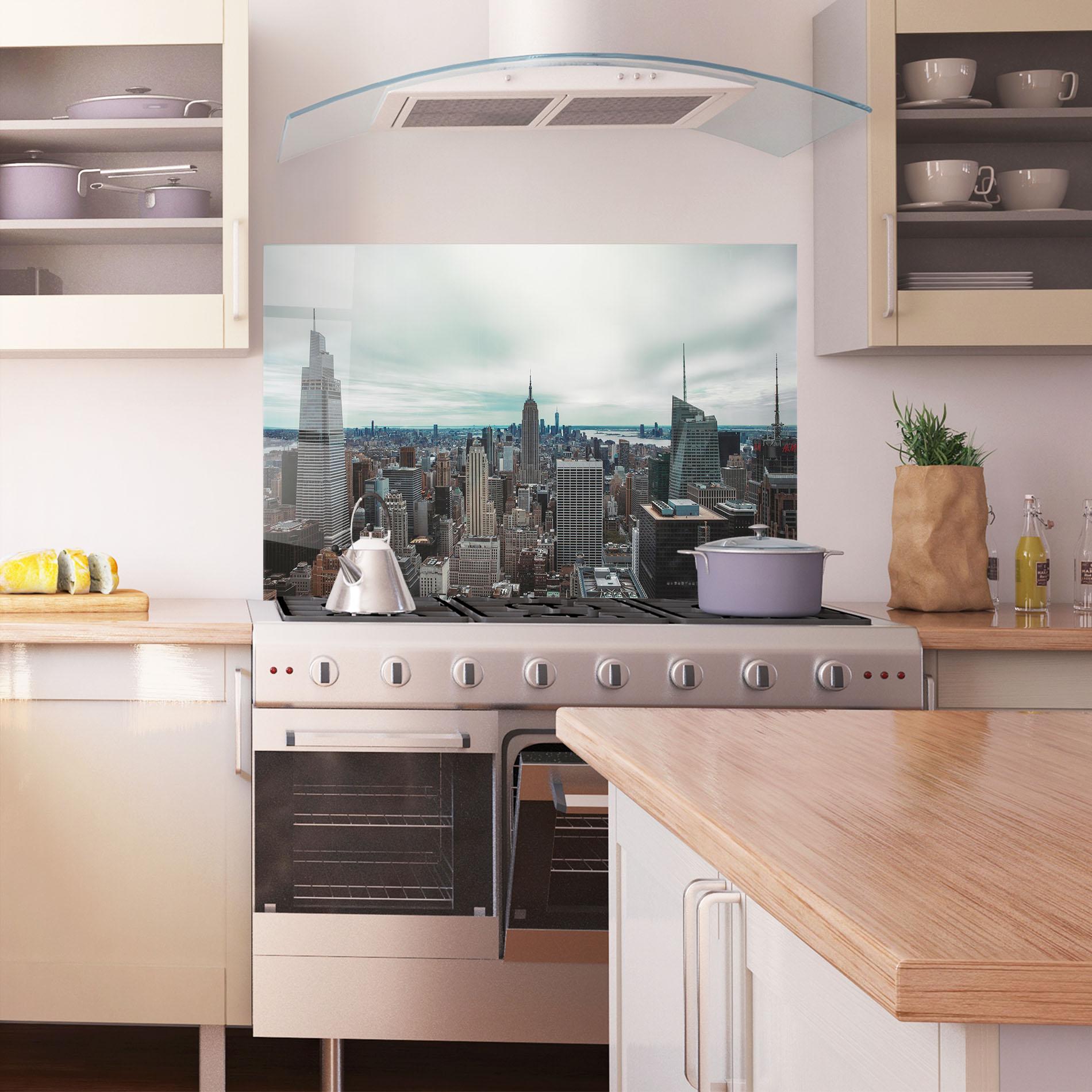 Panou Sticla Bucatarie Beautiful High Building mockup 1