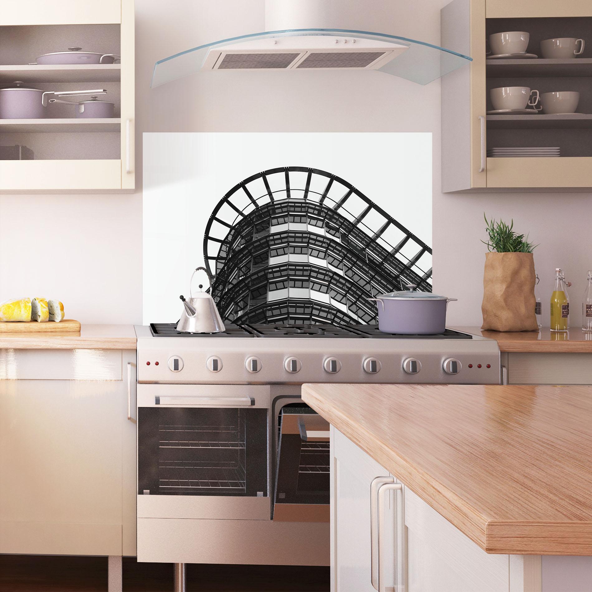 Panou Sticla Bucatarie Circle Grey Tower mockup 1