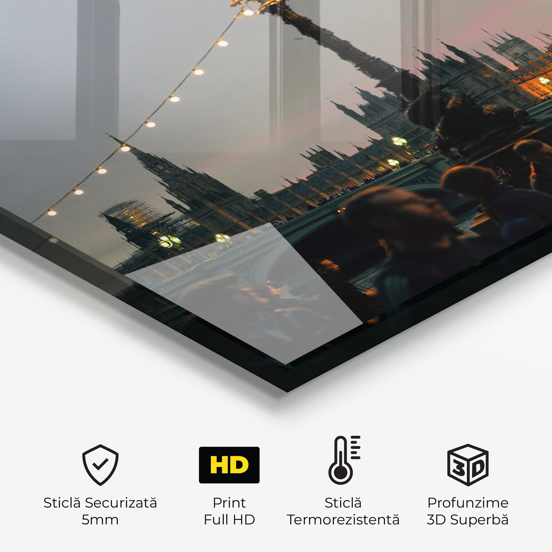 Panou Sticla Bucatarie Clock Lights mockup 2