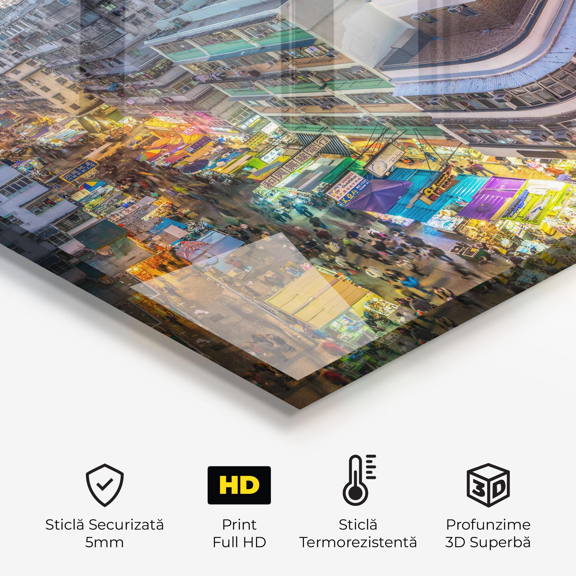 Panou Sticla Bucatarie Colorful Building mockup 2