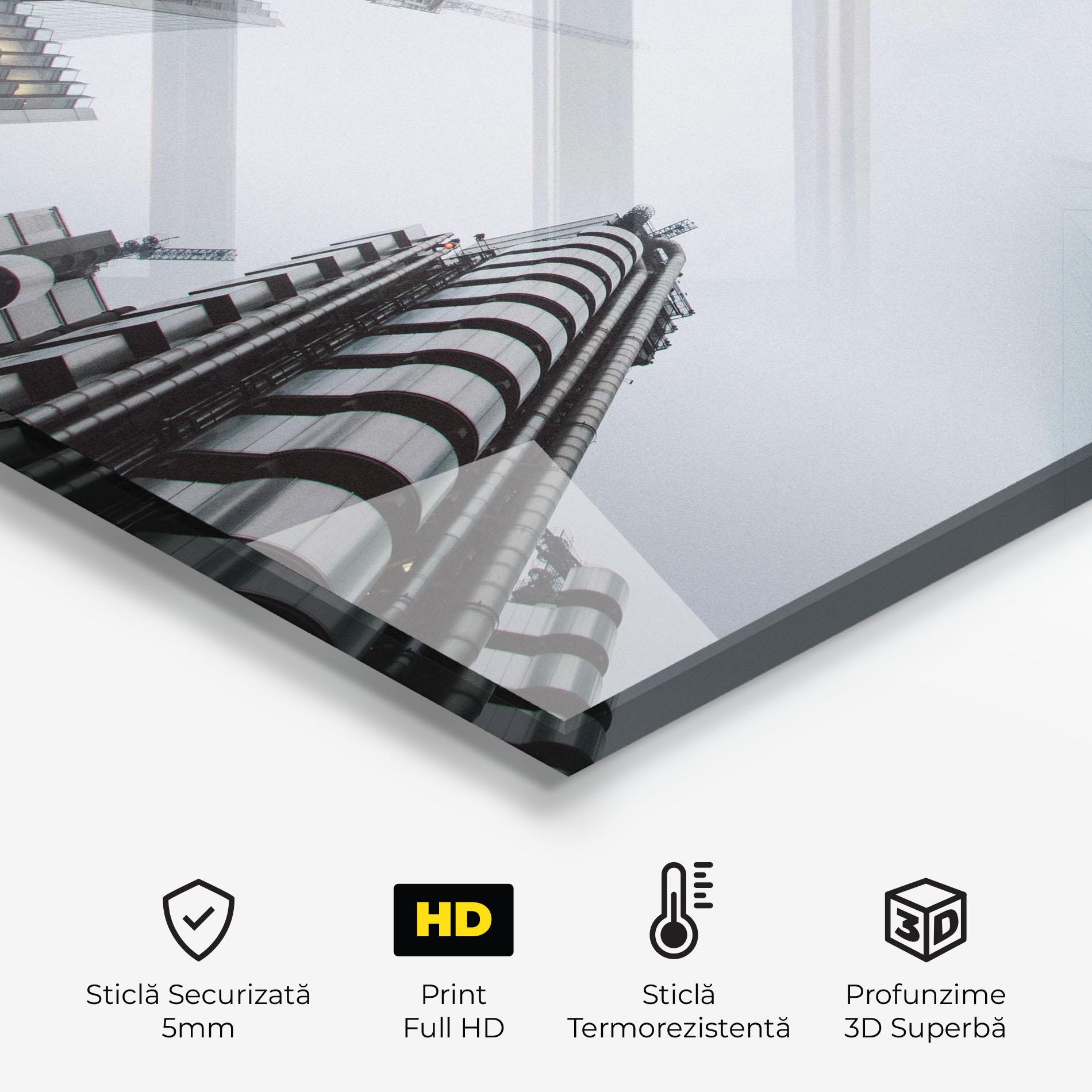 Panou Sticla Bucatarie Foggy Sky Tower mockup 2