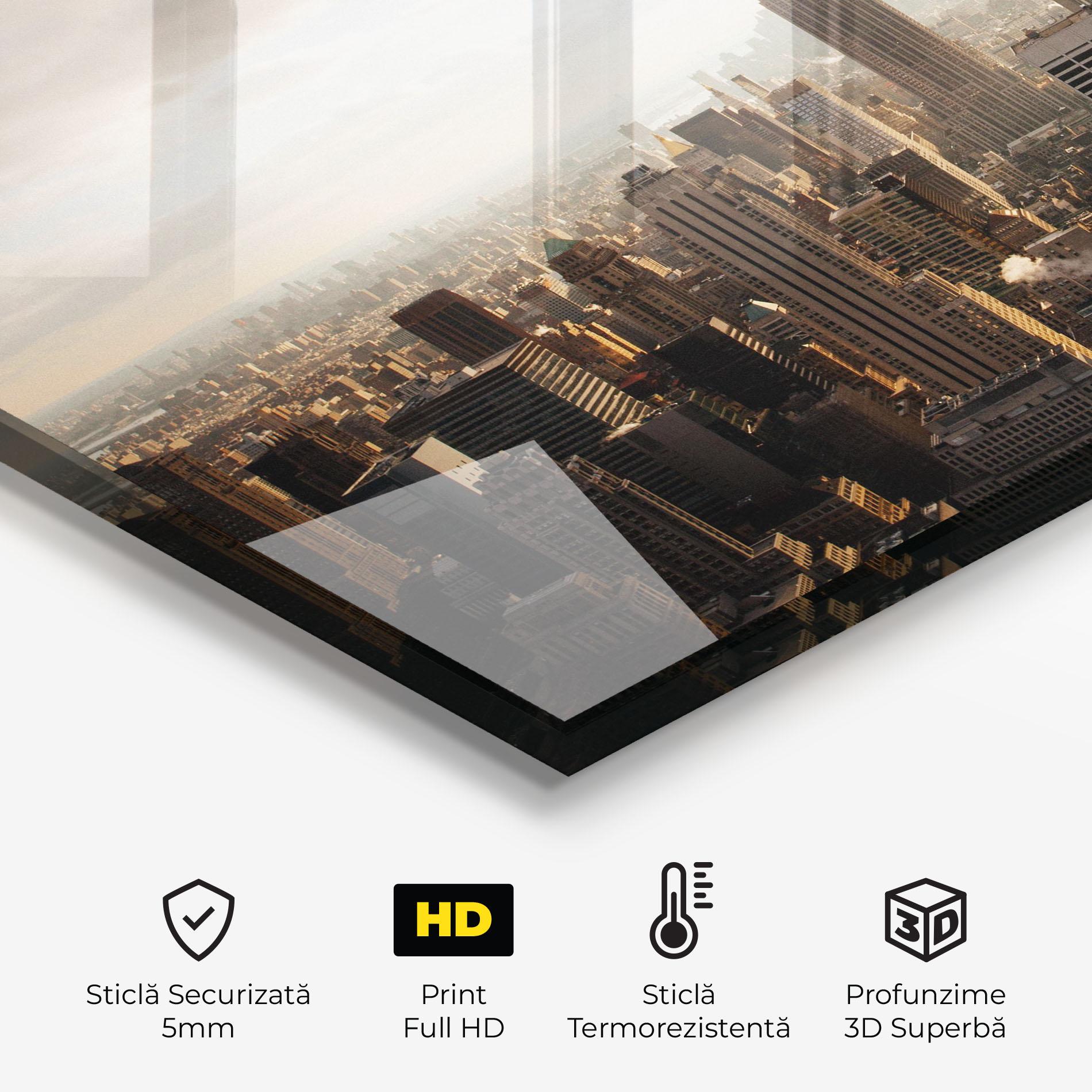 Panou Sticla Bucatarie Grey Cloud Buildings mockup 2