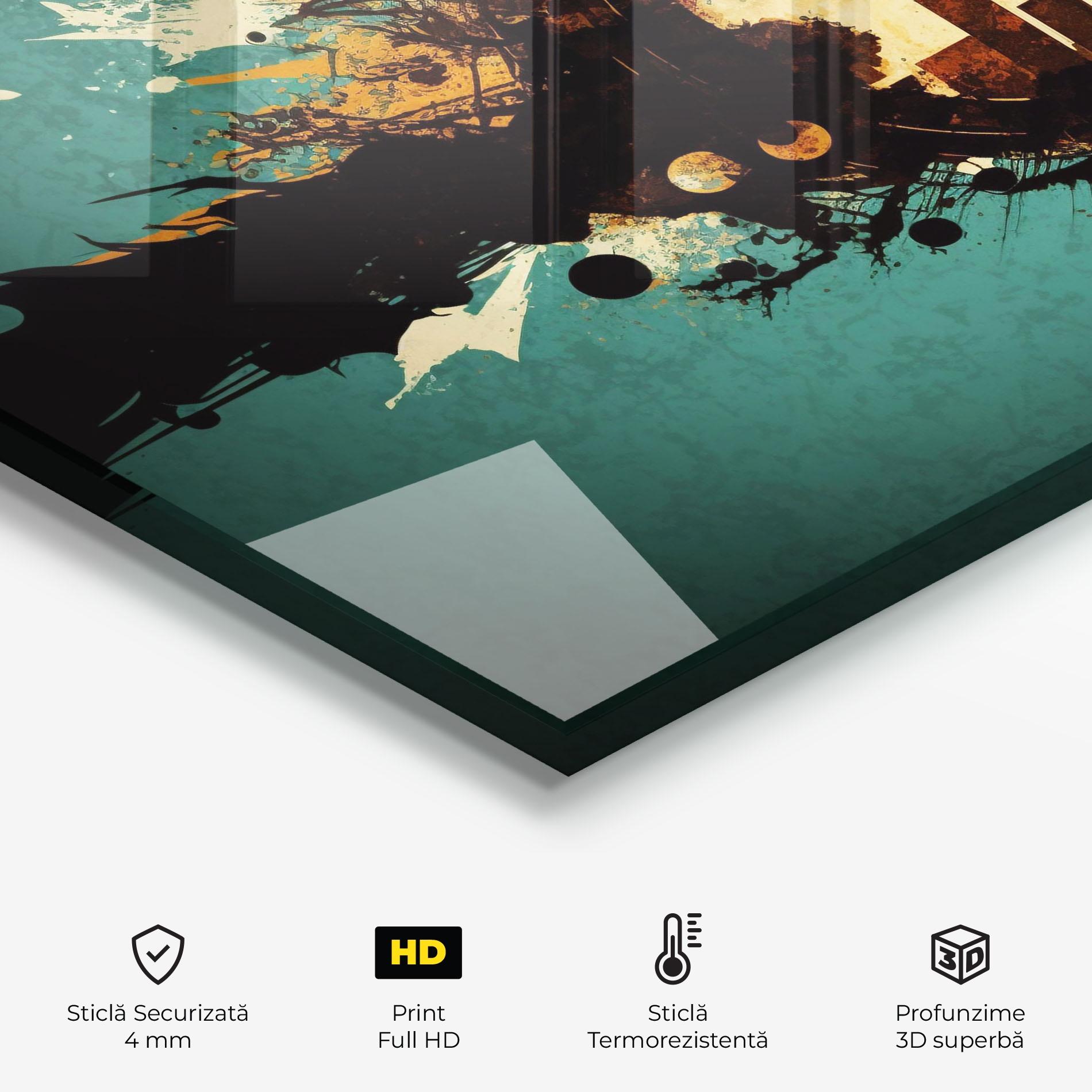 Panou Sticla Bucatarie Abstract Circle City mockup 2