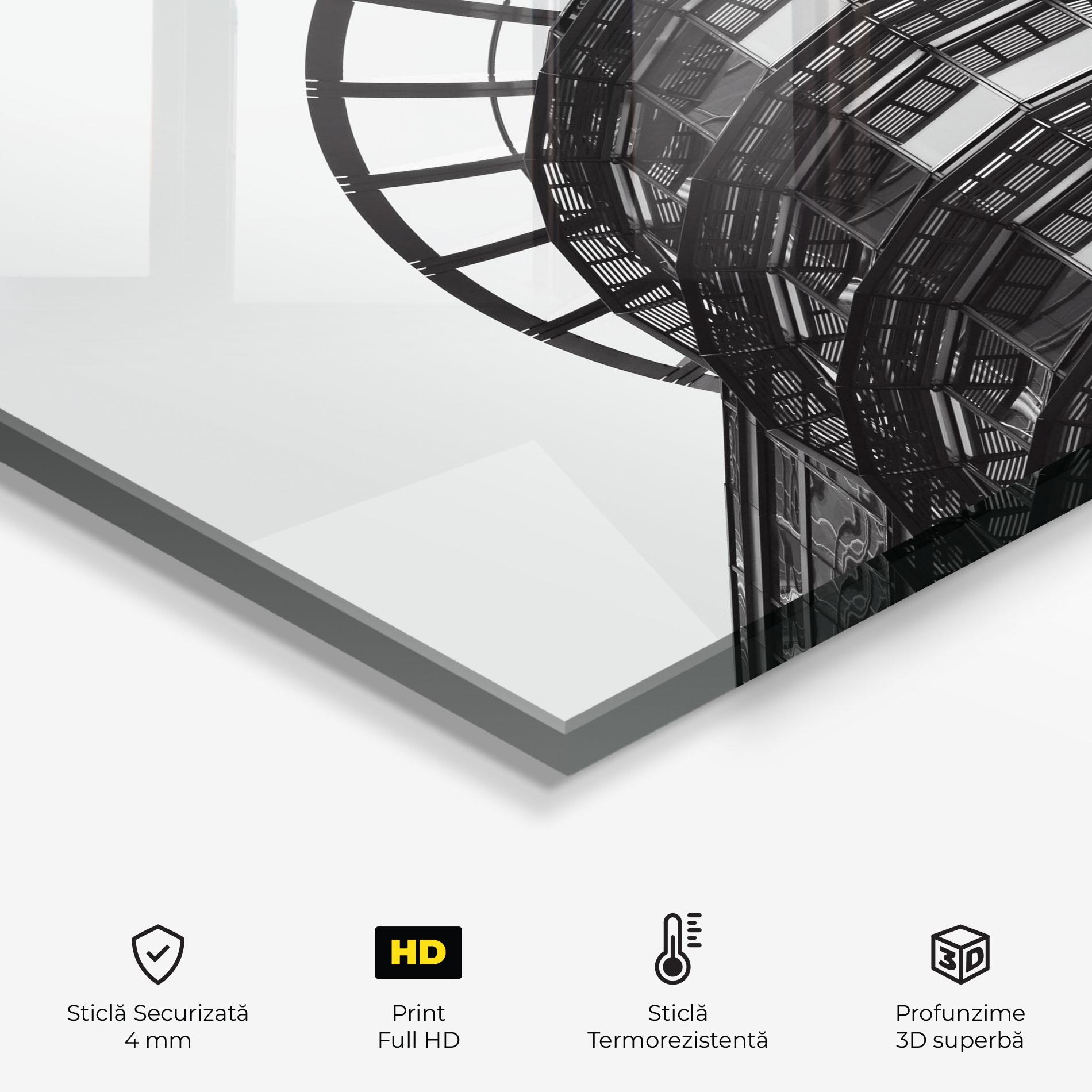 Panou Sticla Bucatarie Circle Grey Tower mockup 2