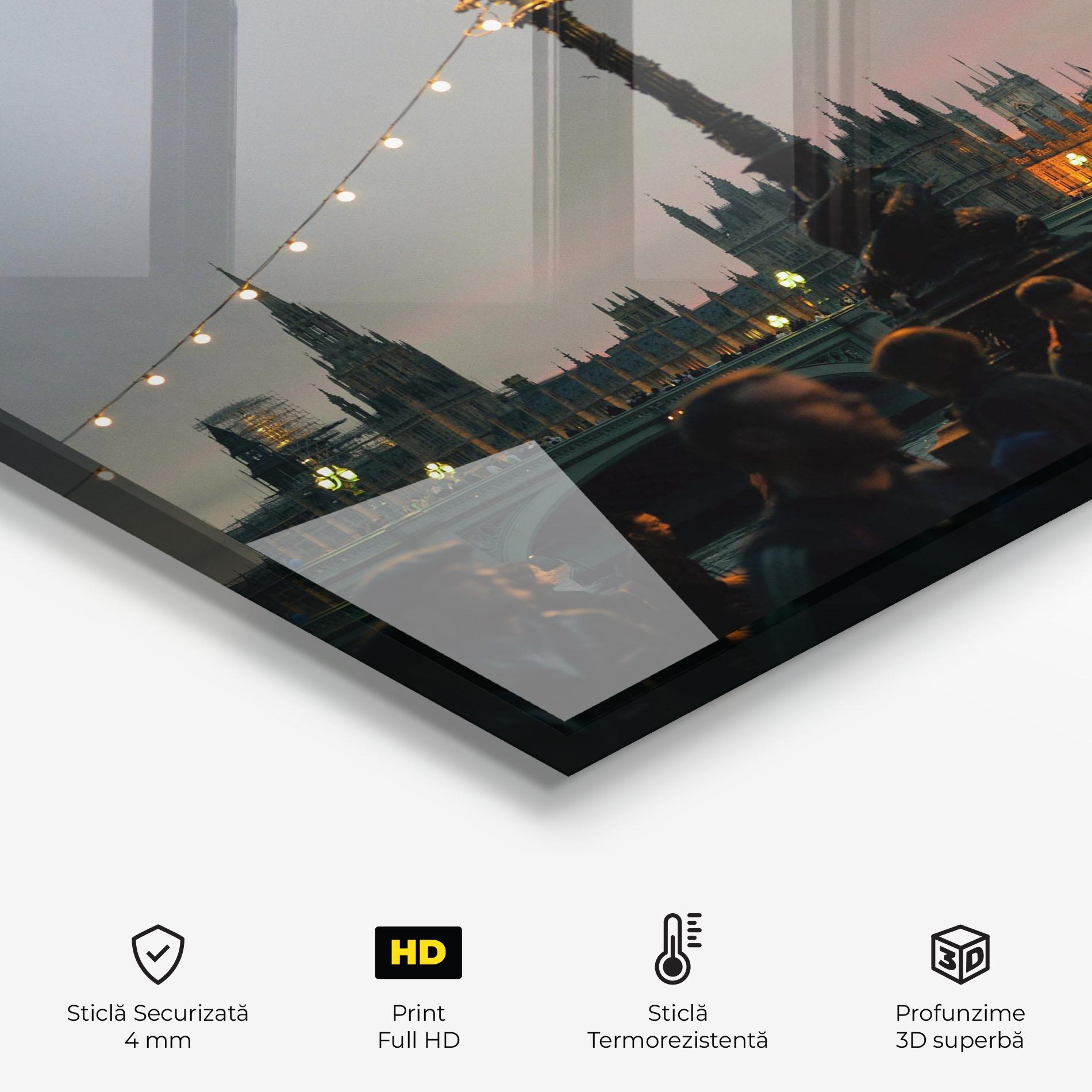 Panou Sticla Bucatarie Clock Lights mockup 2