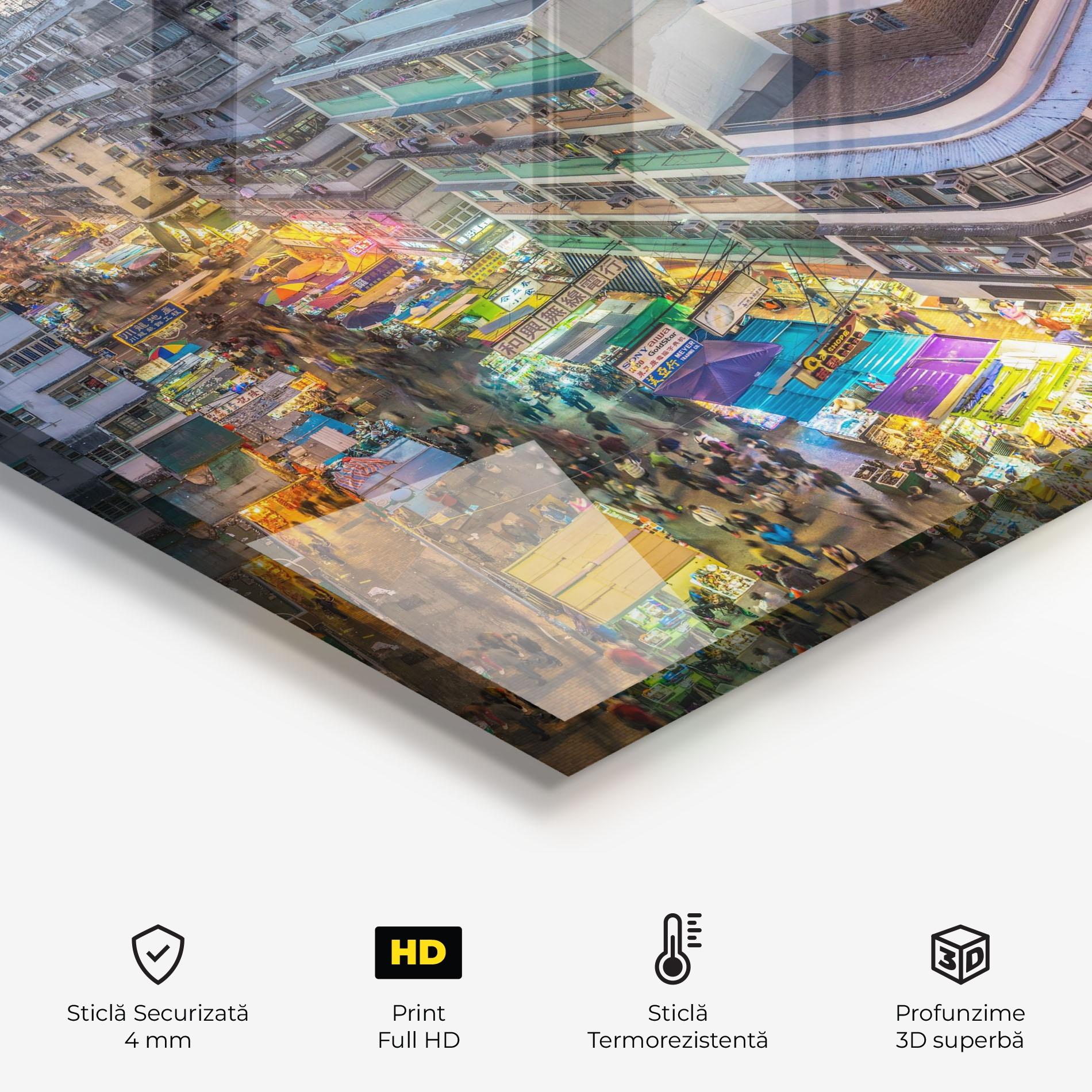 Panou Sticla Bucatarie Colorful Building mockup 2