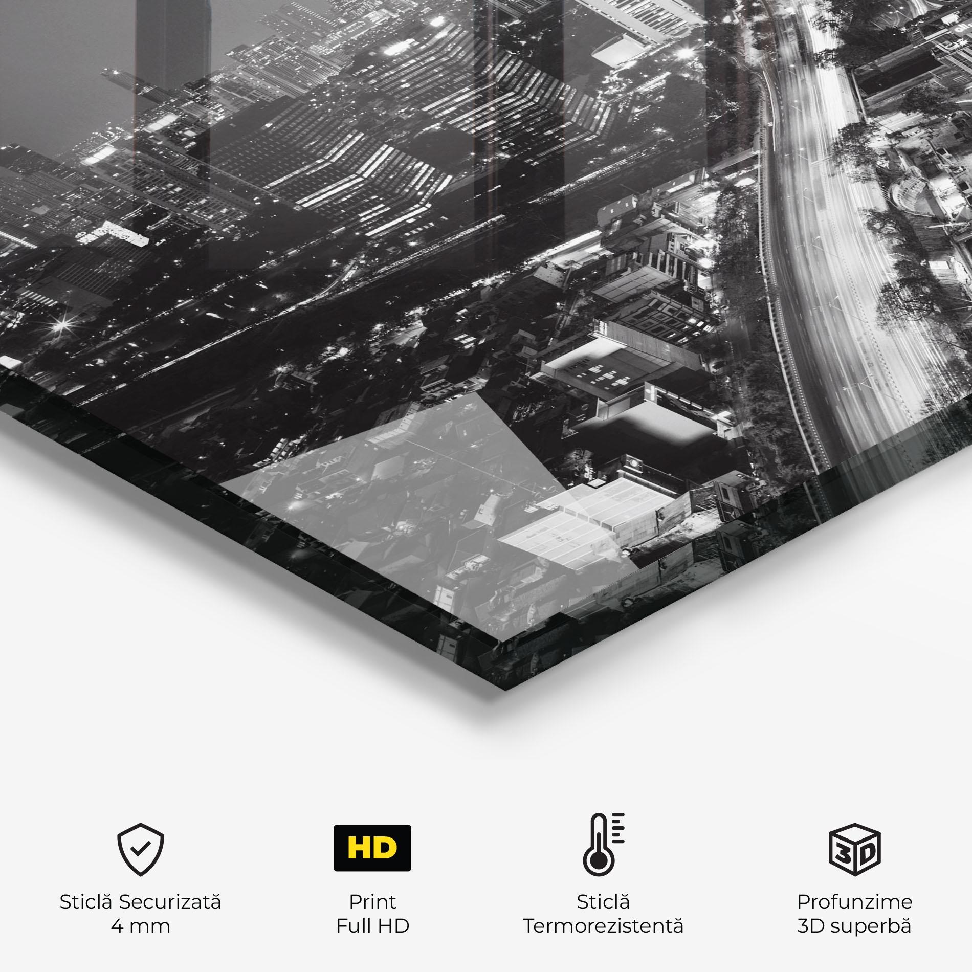 Panou Sticla Bucatarie Grey Lights City mockup 2