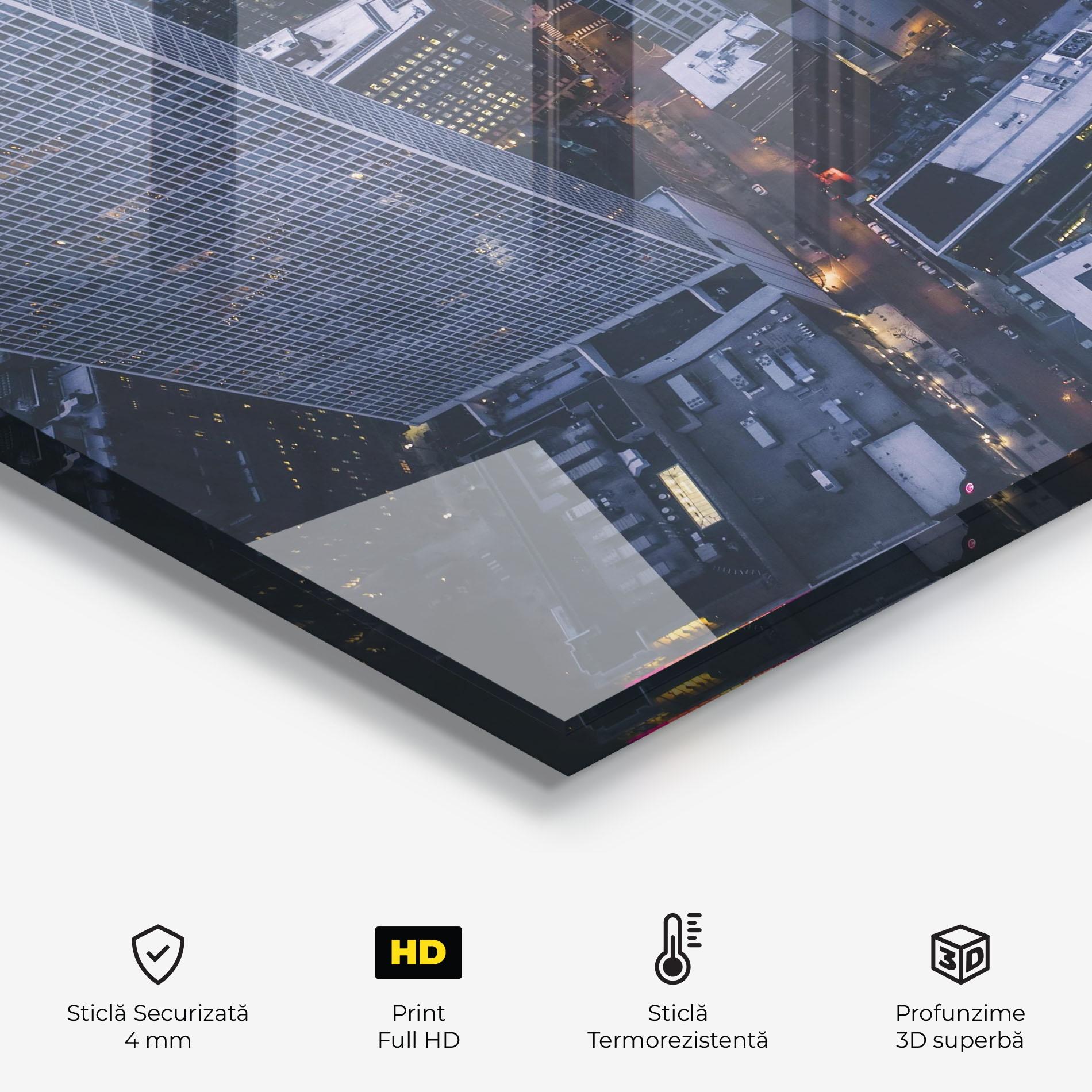 Panou Sticla Bucatarie Tall Buildings View mockup 2