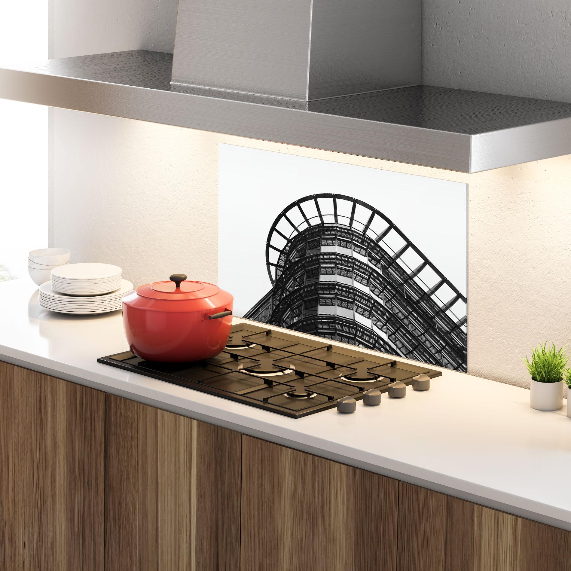 Panou Sticla Bucatarie Circle Grey Tower mockup 4