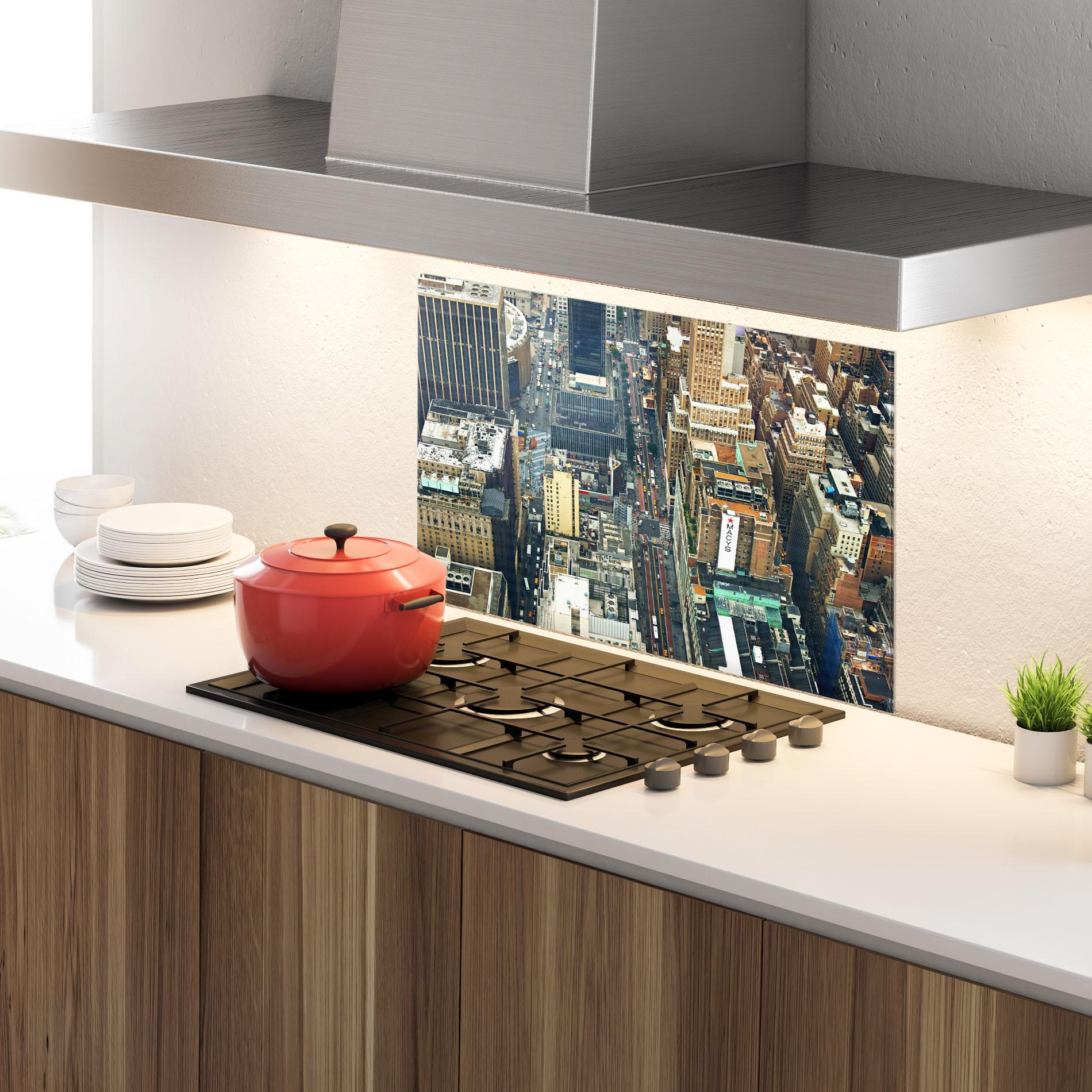 Panou Sticla Bucatarie Cream Tall Building mockup 4