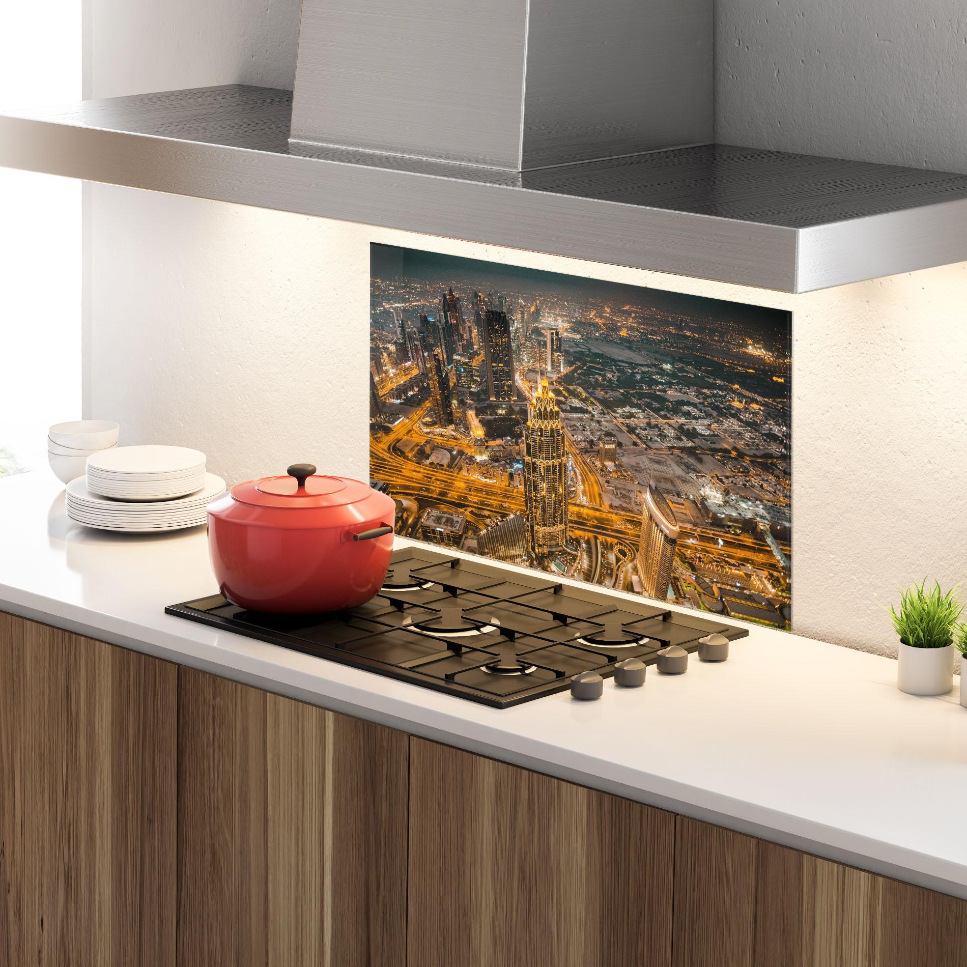 Panou Sticla Bucatarie Dubai Lights mockup 4