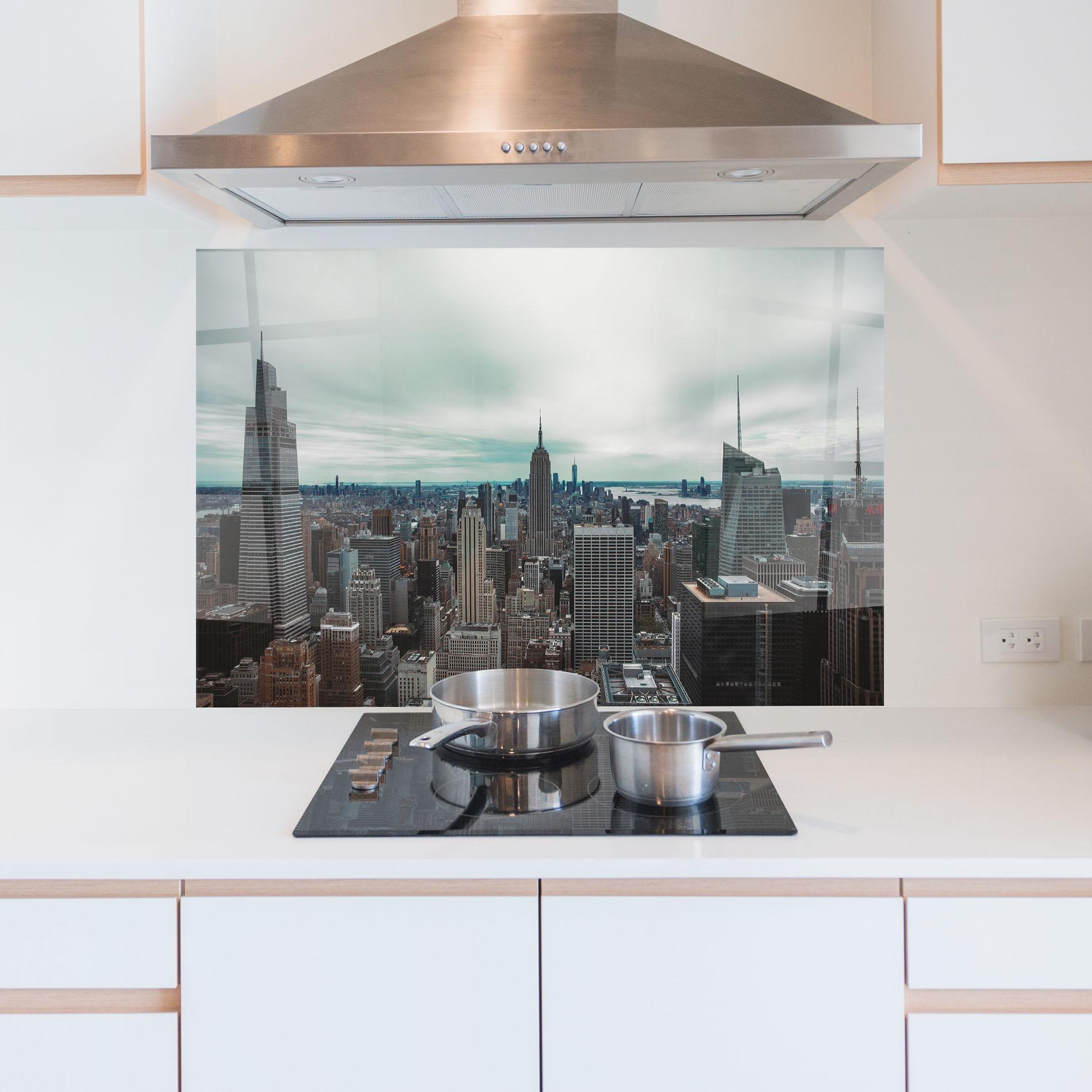 Panou Sticla Bucatarie Beautiful High Building mockup 5